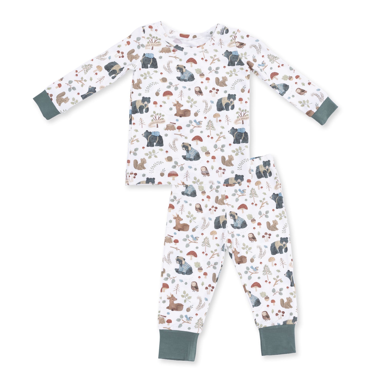 Southern Woodland Animals Green - Long Sleeve Loungewear Set
