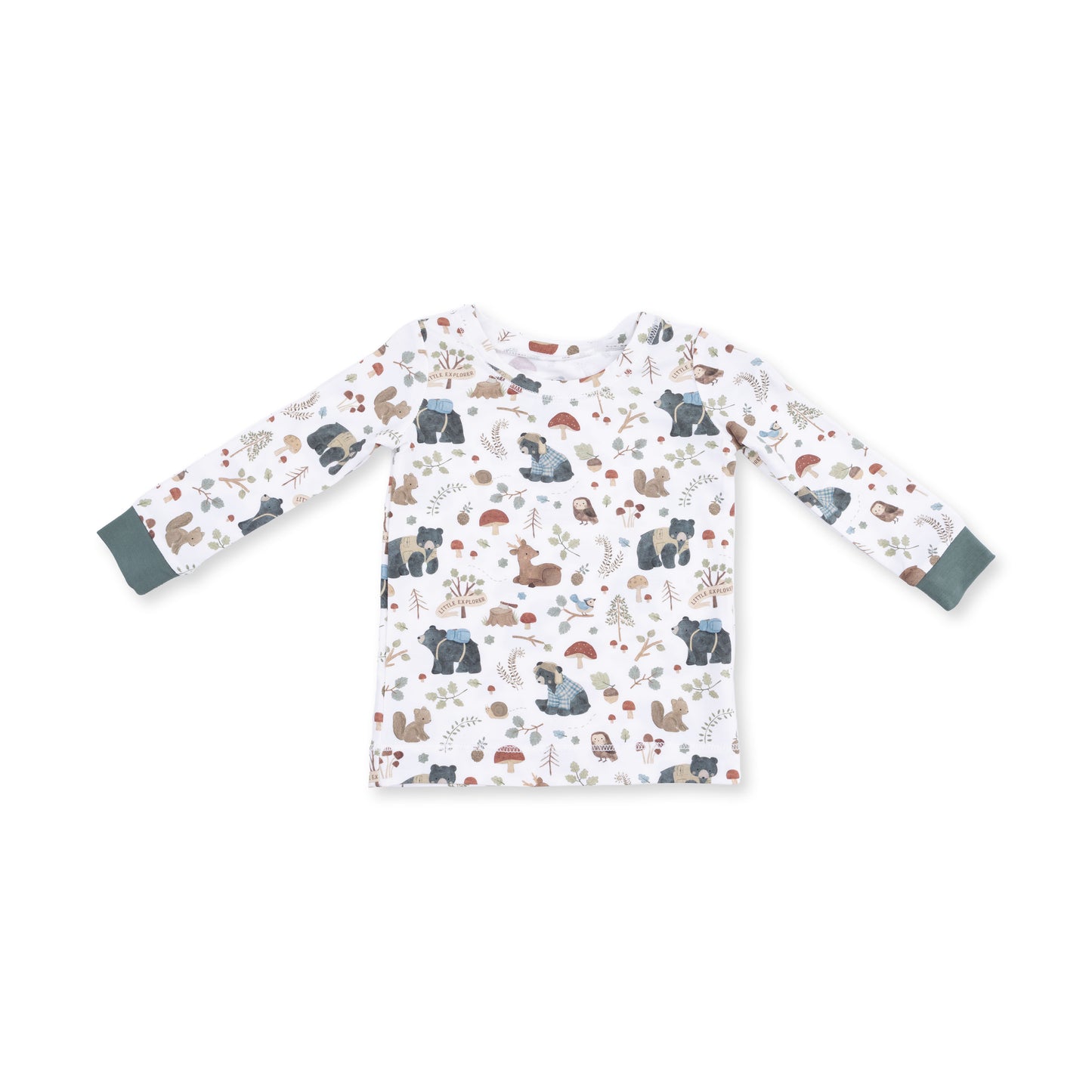Southern Woodland Animals Green - Long Sleeve Loungewear Set