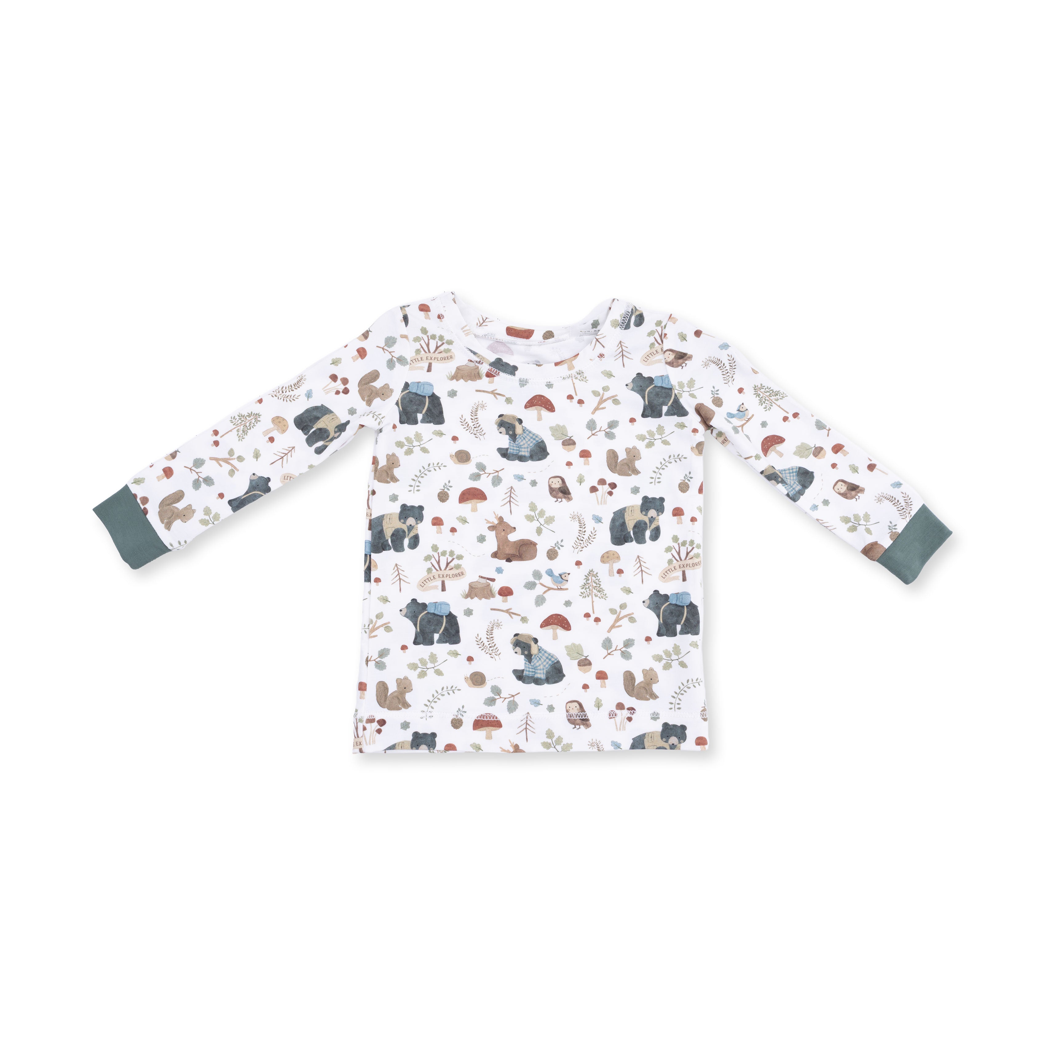 Southern Woodland Animals Green - Long Sleeve Loungewear Set