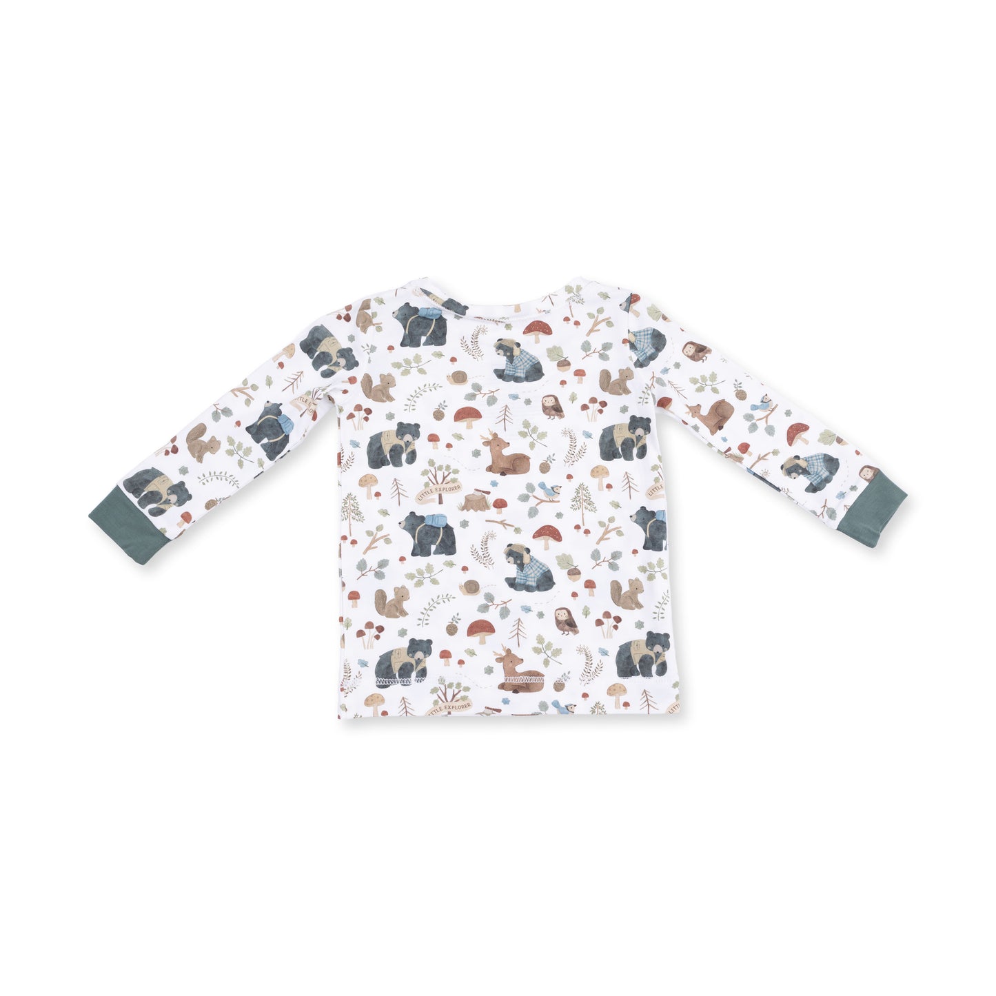 Southern Woodland Animals Green - Long Sleeve Loungewear Set