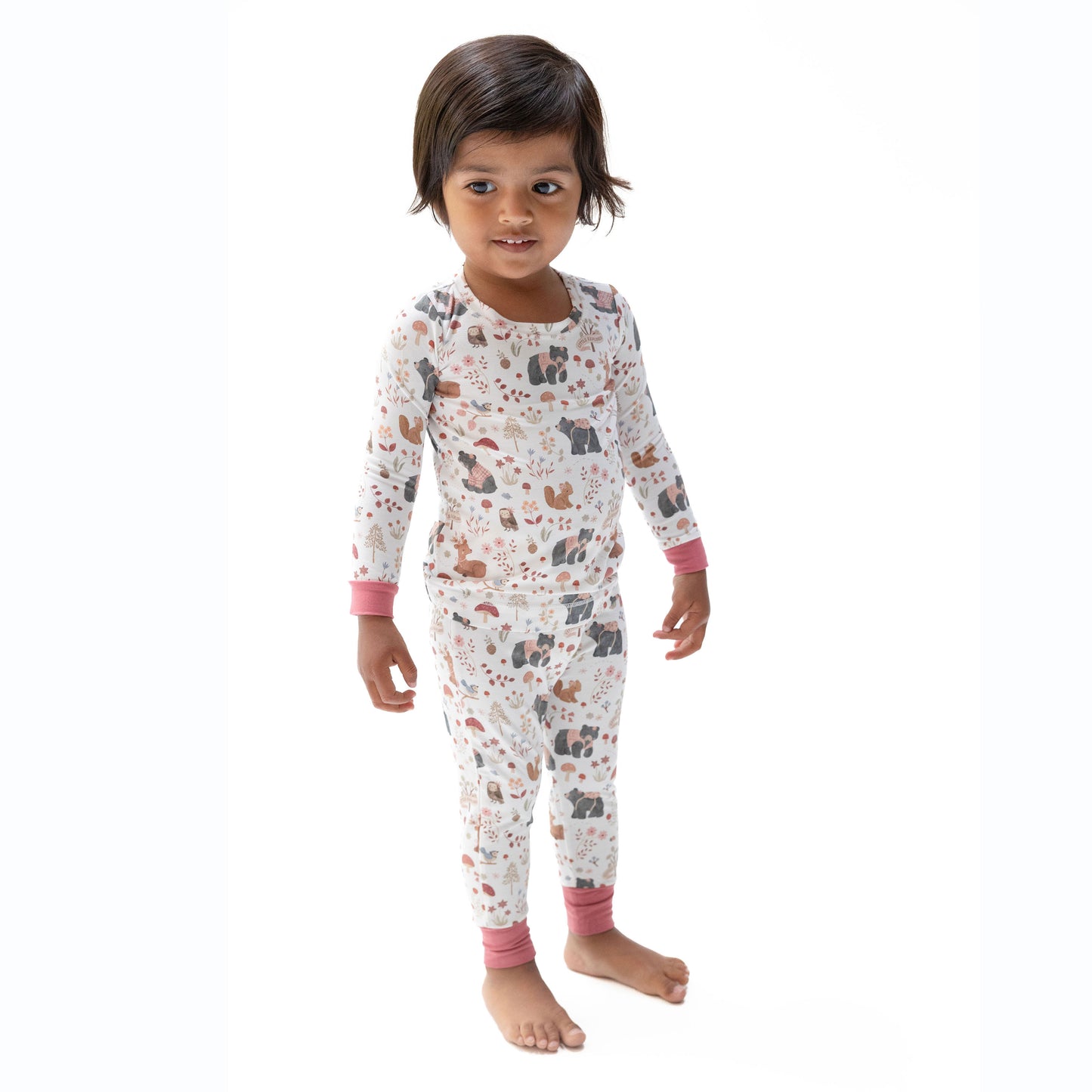 Southern Woodland Animals Pink - Long Sleeve Loungewear Set