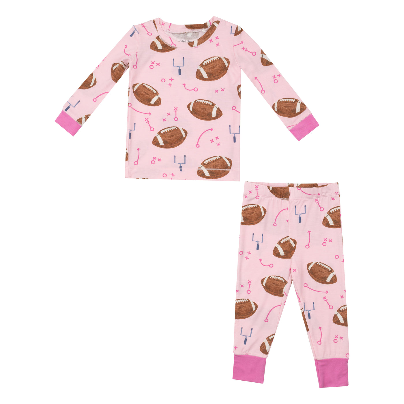 Bamboo Loungewear - Footballs Pink-Angel Dear