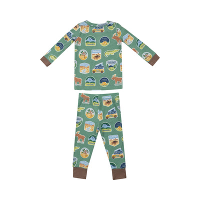 L/S Loungewear Set - National Park Stickers-Angel Dear