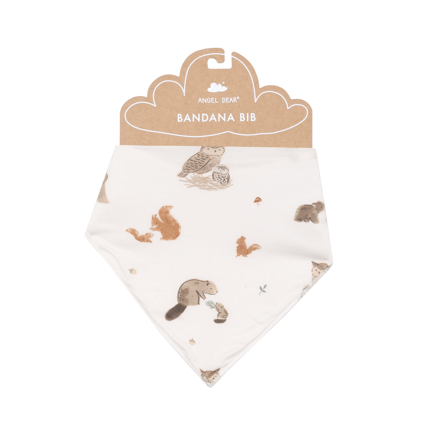 Bandana Bib - Mixed Woodland Animals Pink