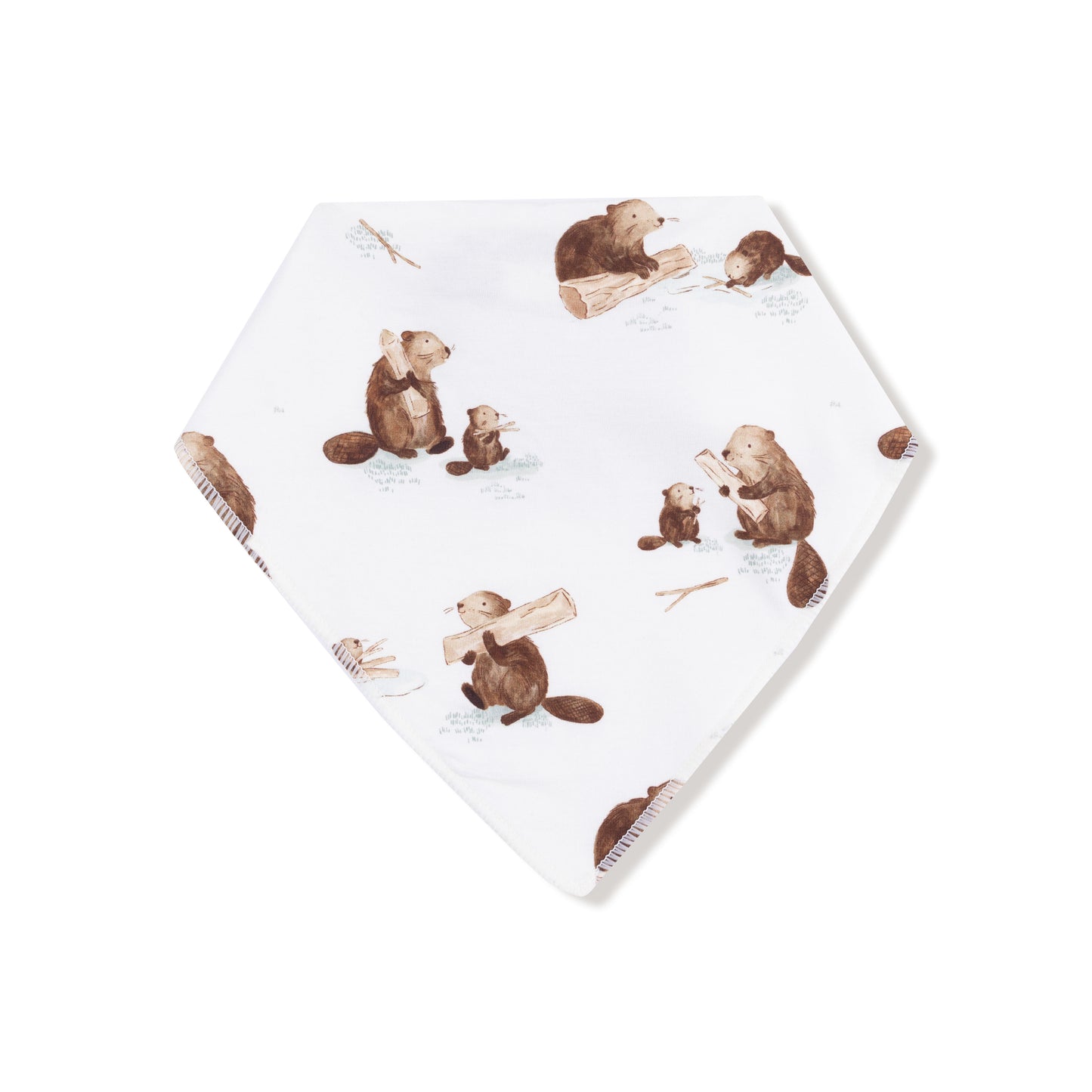 Bandana Bib in our  Baby Beavers print from Angel Dear