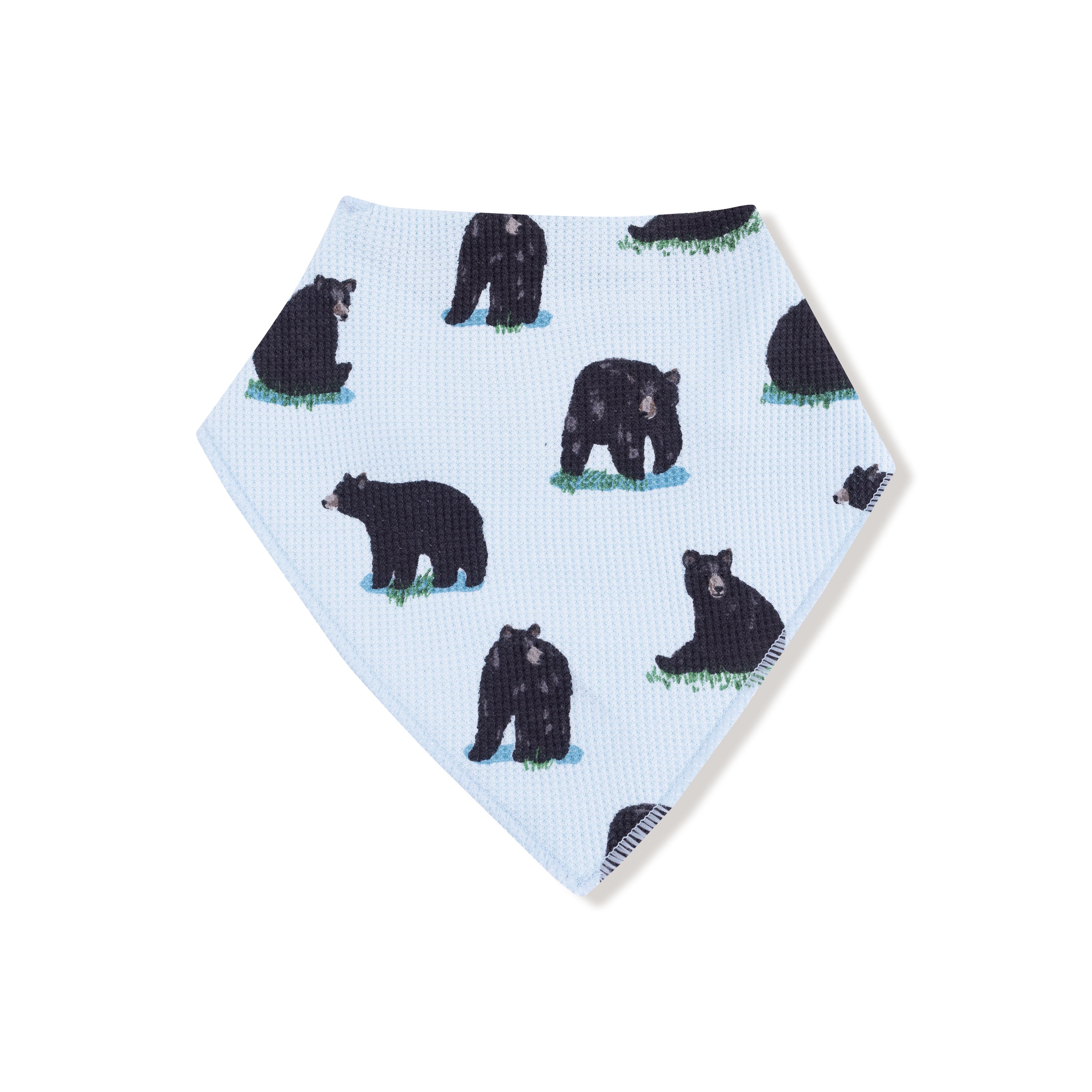 Bandana Bib in our  Black Bears print from Angel Dear