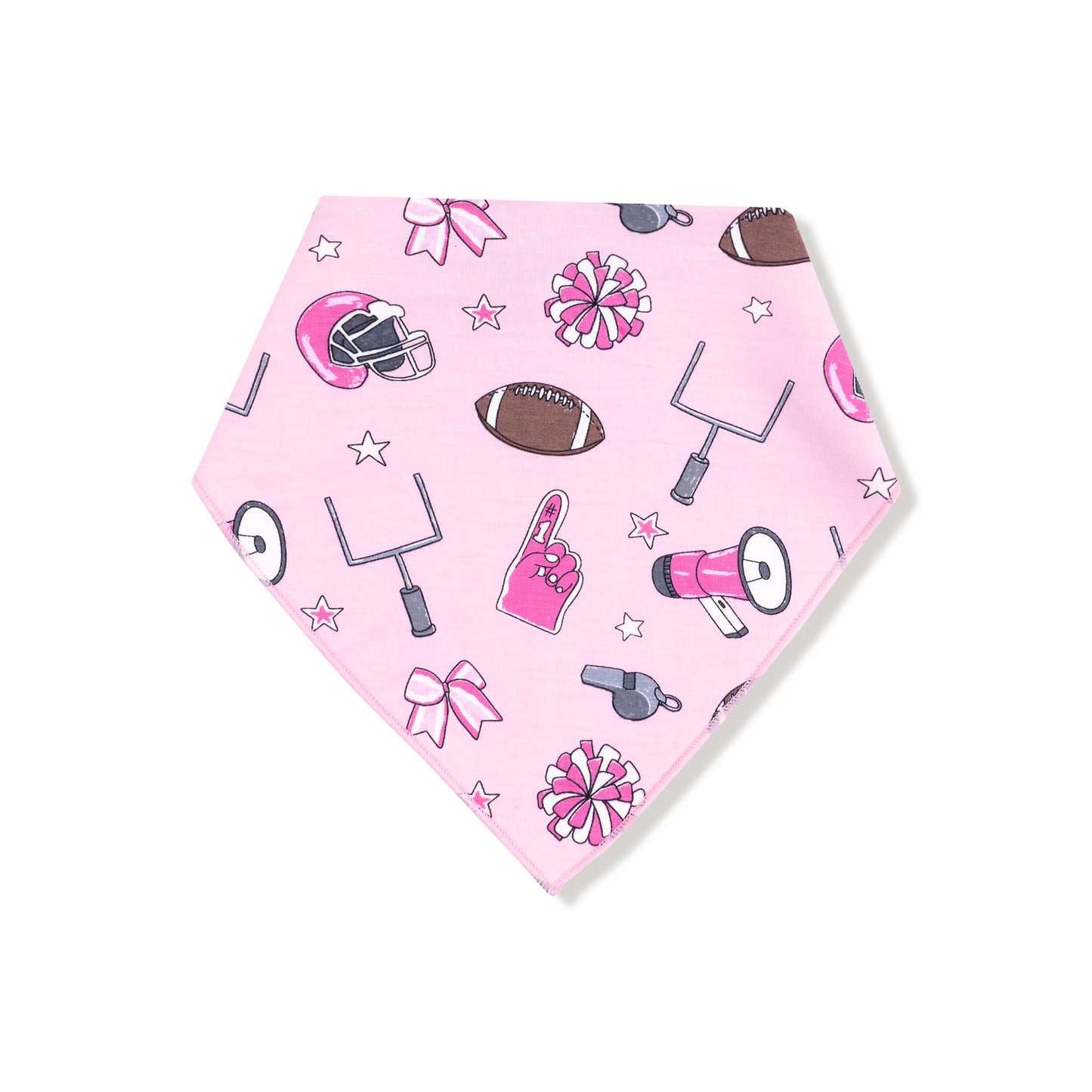 Bandana Bib in our  Game Day - Pink print from Angel Dear