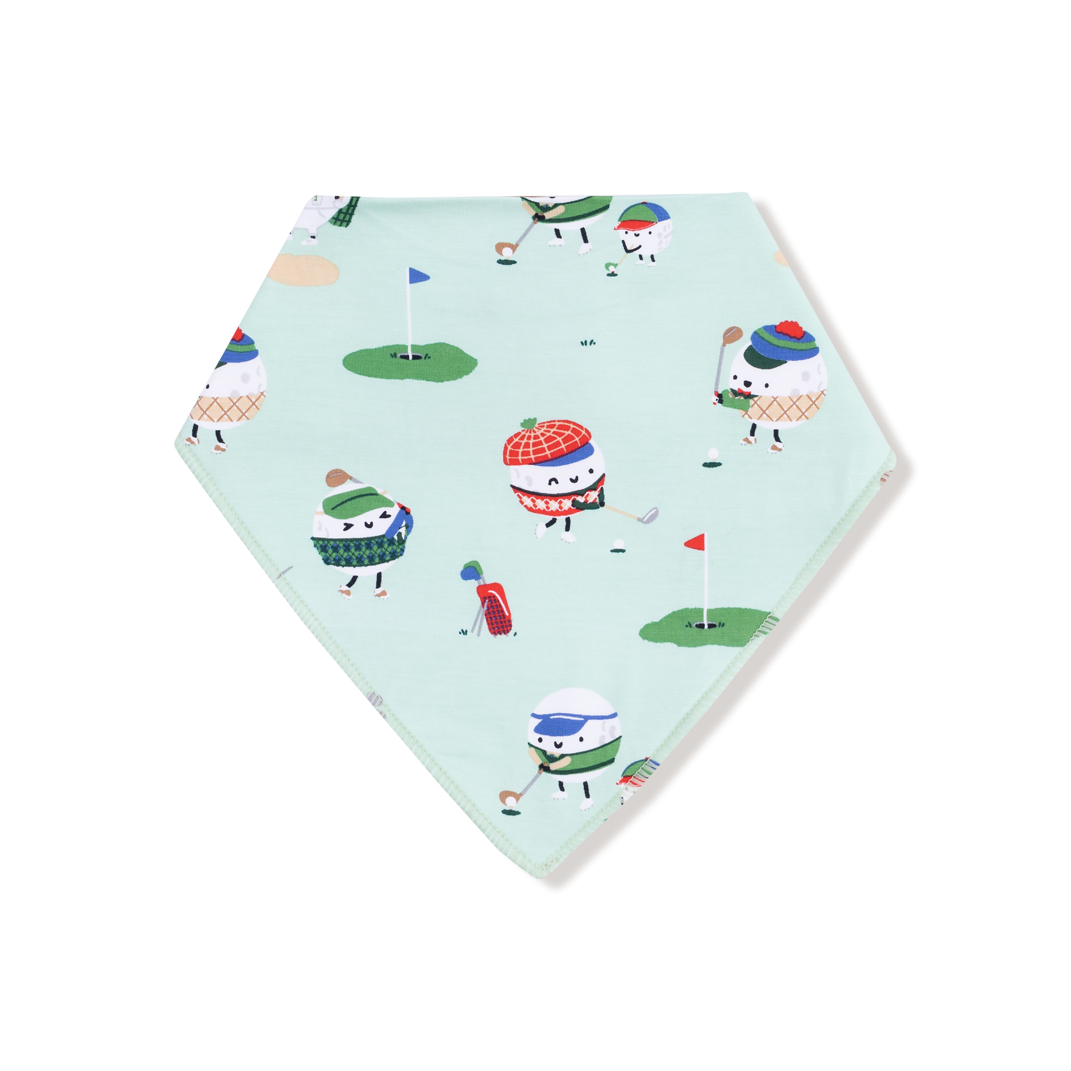 Bandana Bib in our  Golf Pros - Green print from Angel Dear