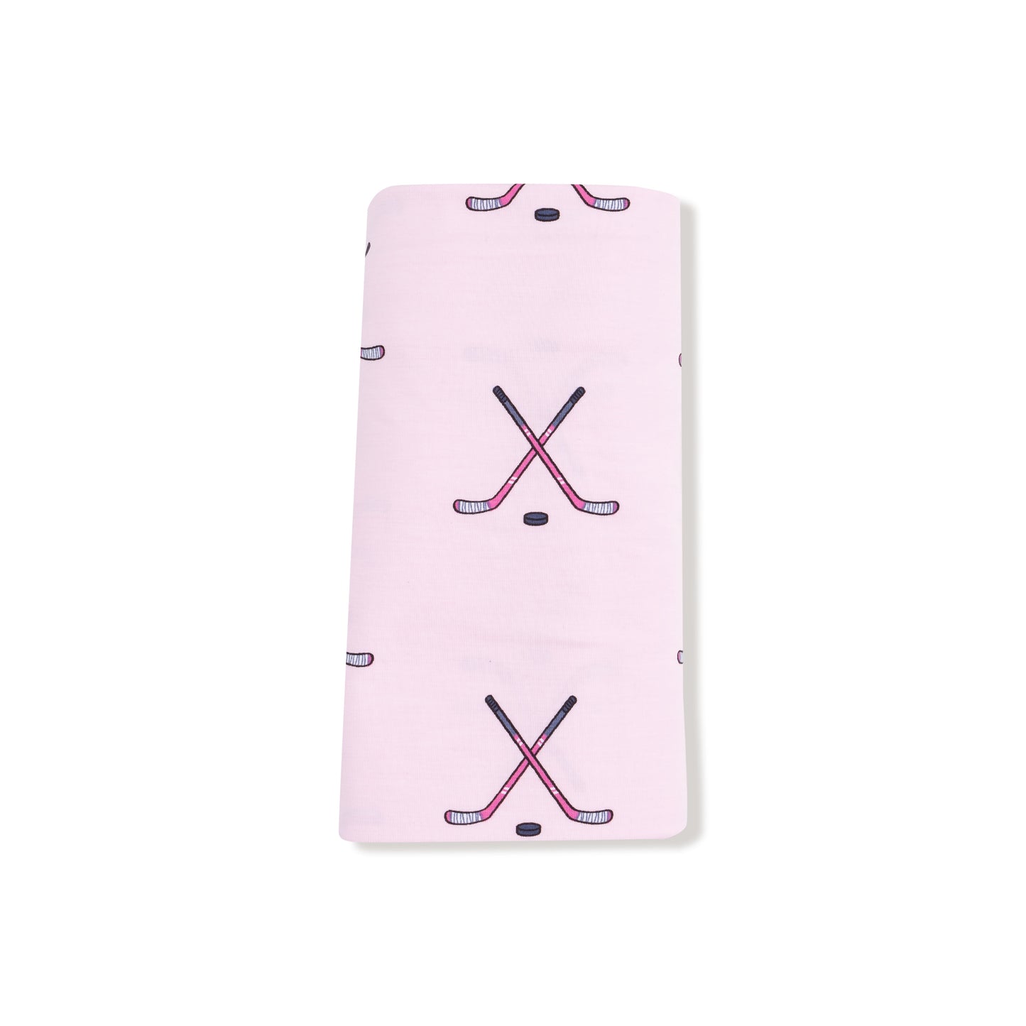 Swaddle Blanket in our  Hockey - Pink print from Angel Dear