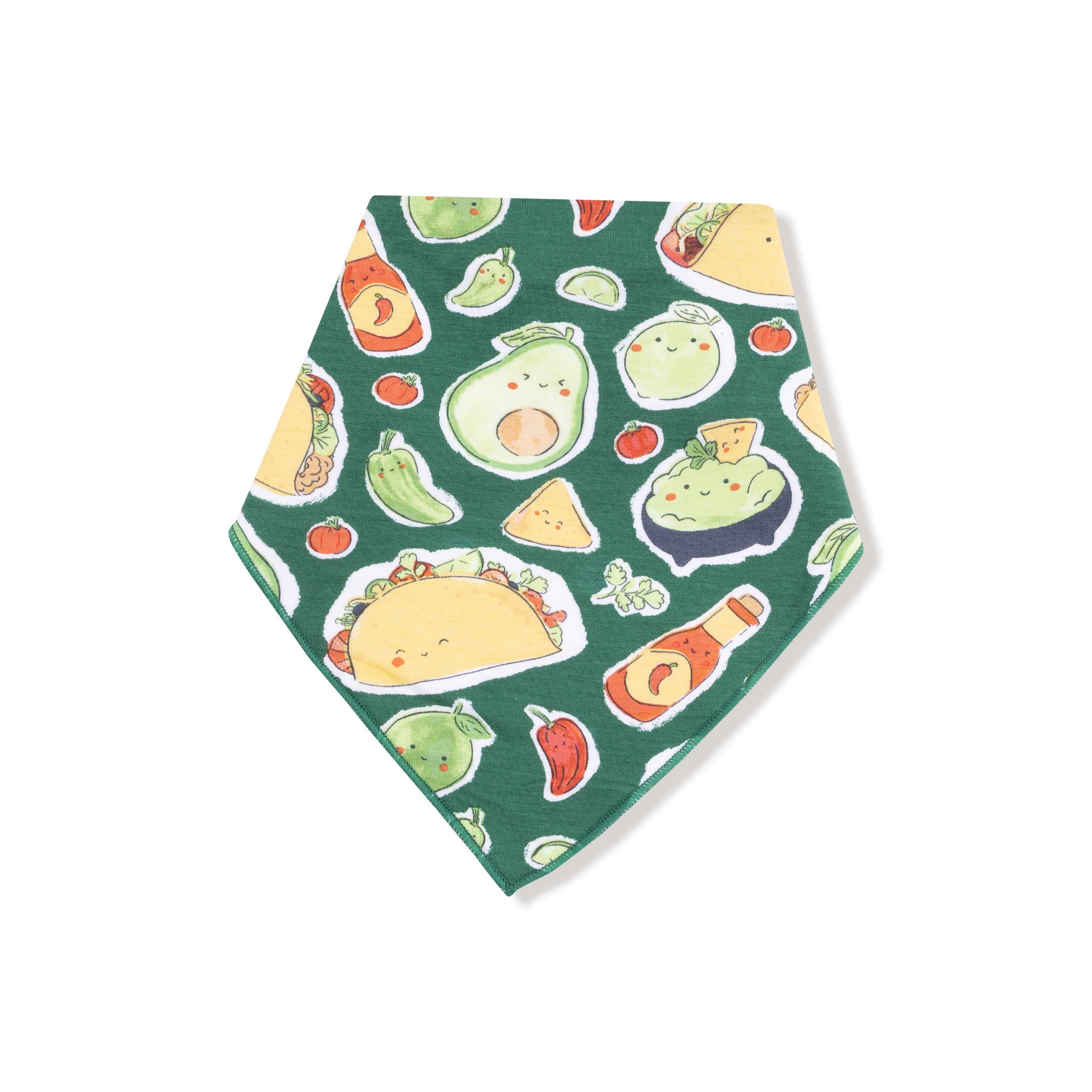Bandana Bib in our  Happy Tacos print from Angel Dear