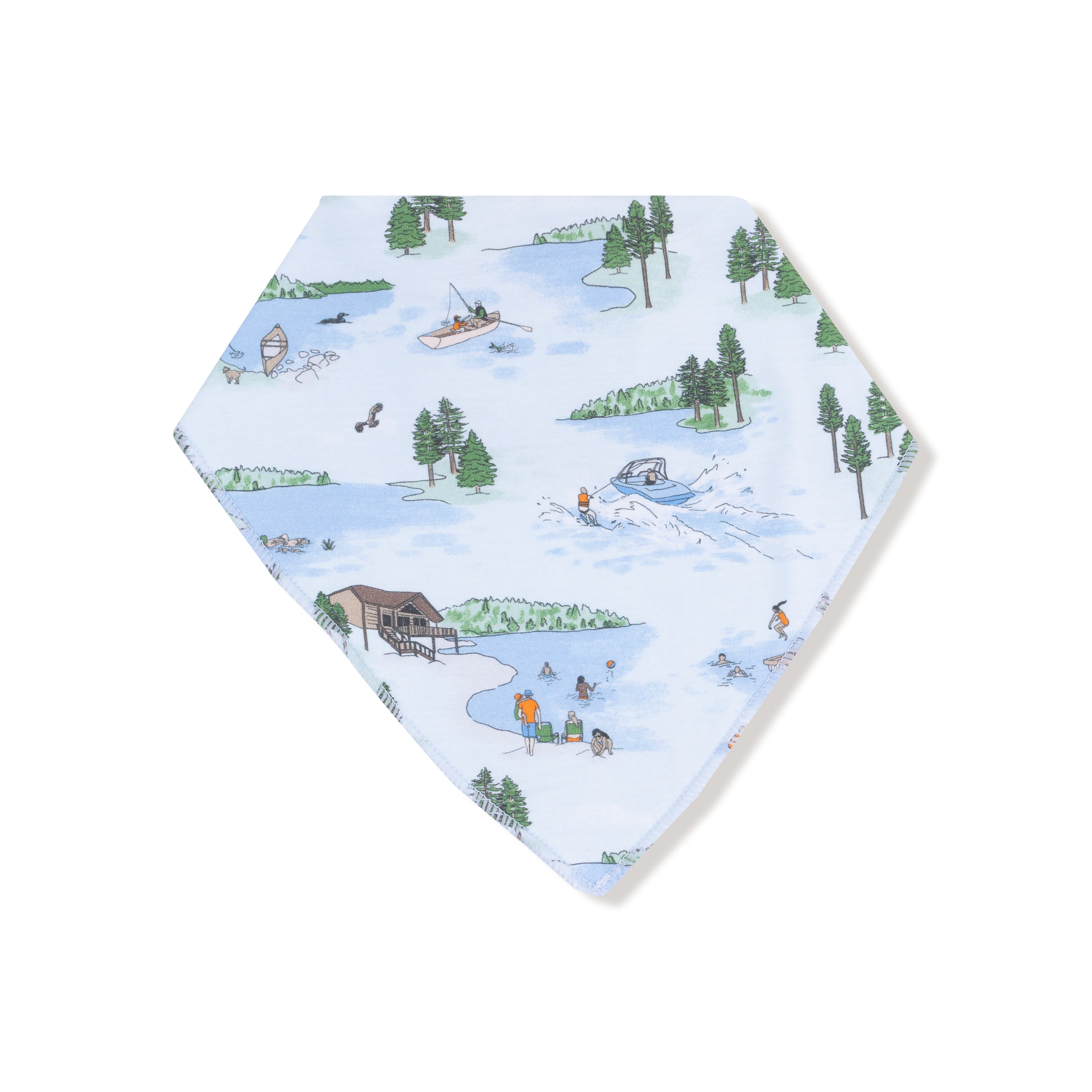 Bandana Bib in our  Lake Life print from Angel Dear