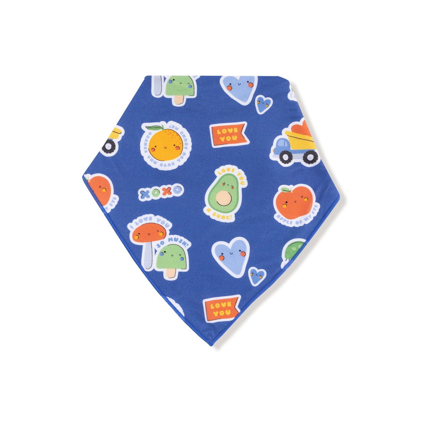 Bandana Bib in our  My Funny Valentine - Blue print from Angel Dear