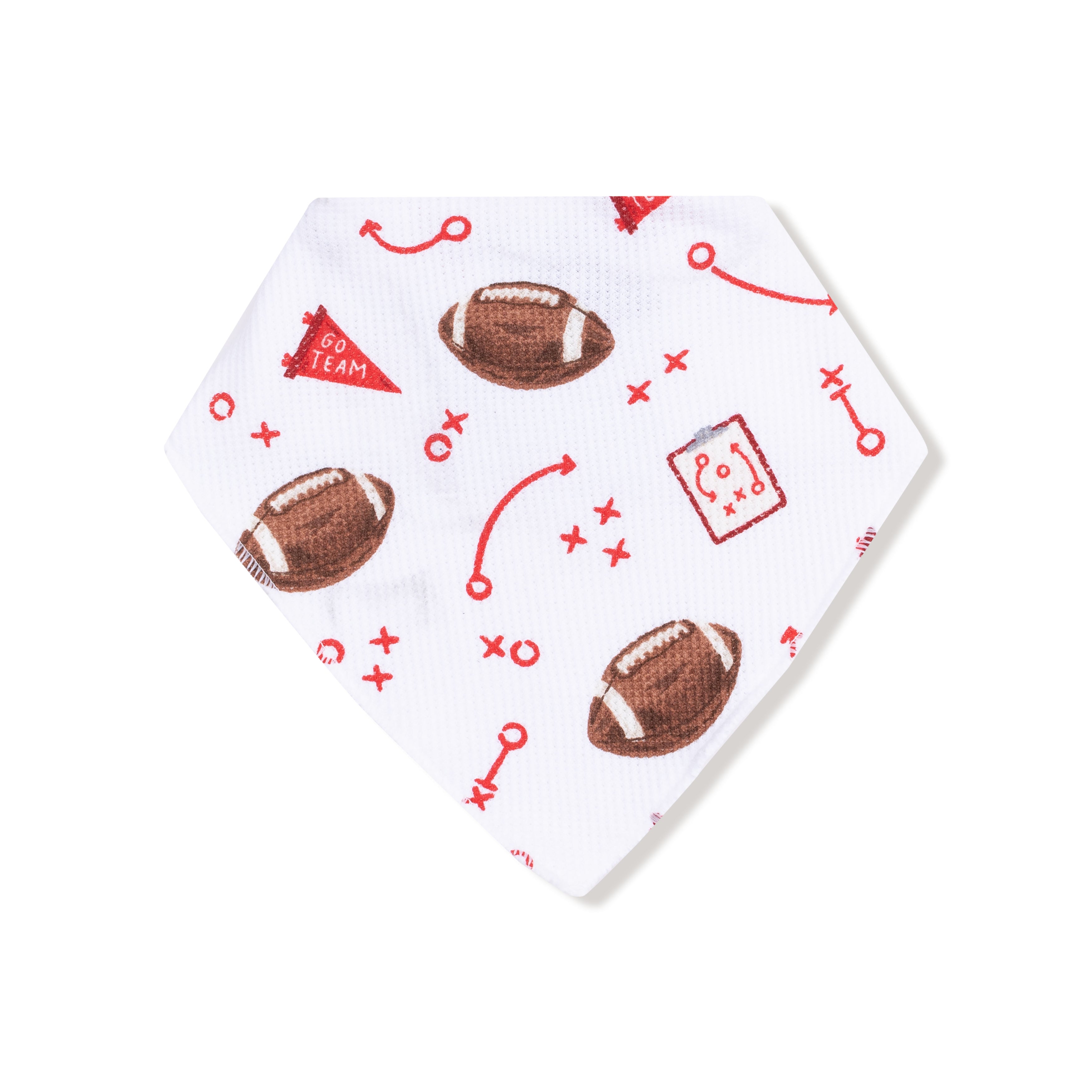 Bandana Bib in our  Touchdown Time - Red print from Angel Dear
