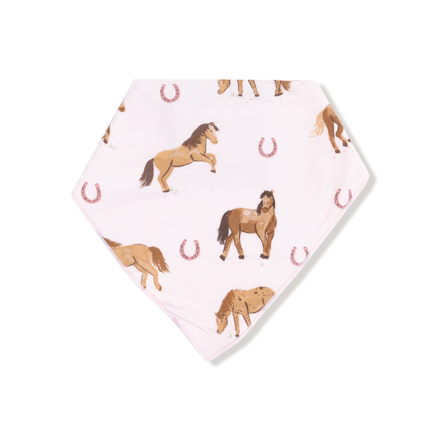 Bandana Bib in our  Horses - Pink print from Angel Dear