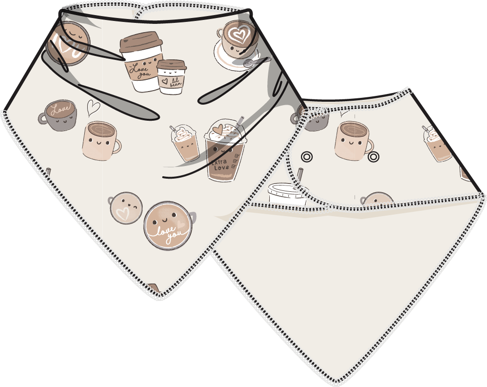 Love you A Latte - Bandana Bib