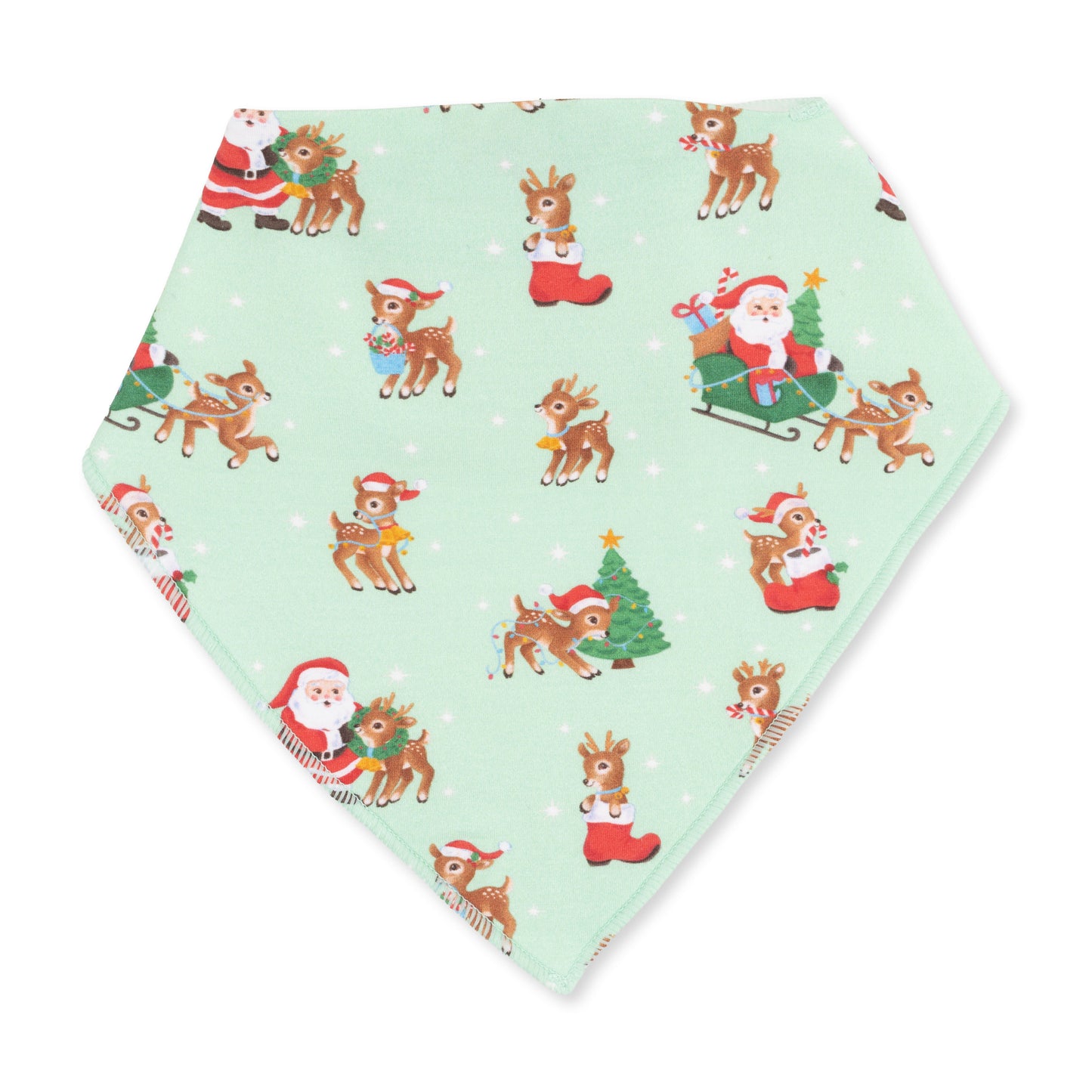 Vintage Reindeer & Santa Uni - Bandana Bib