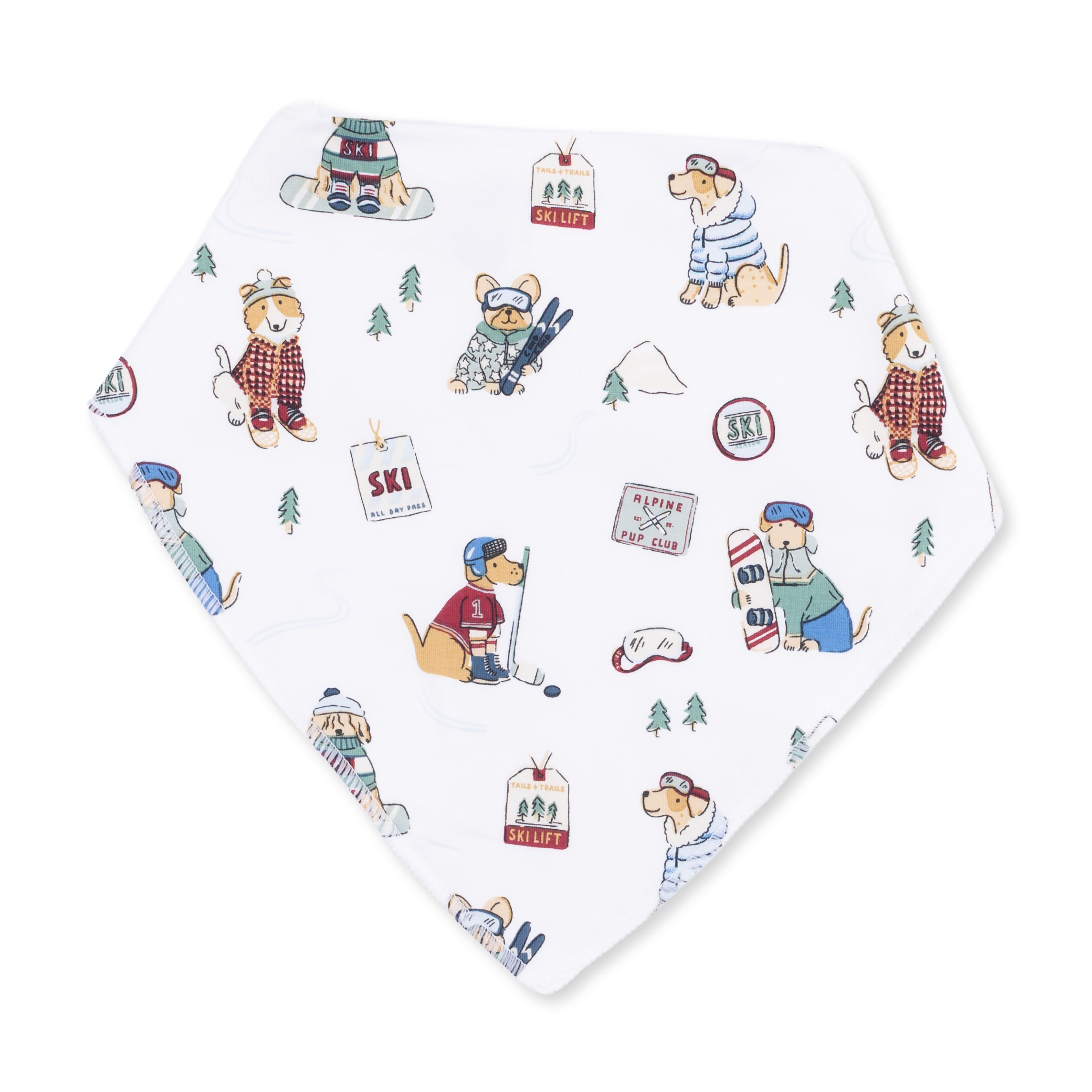 Winter Sports Dogs Green - Bandana Bib