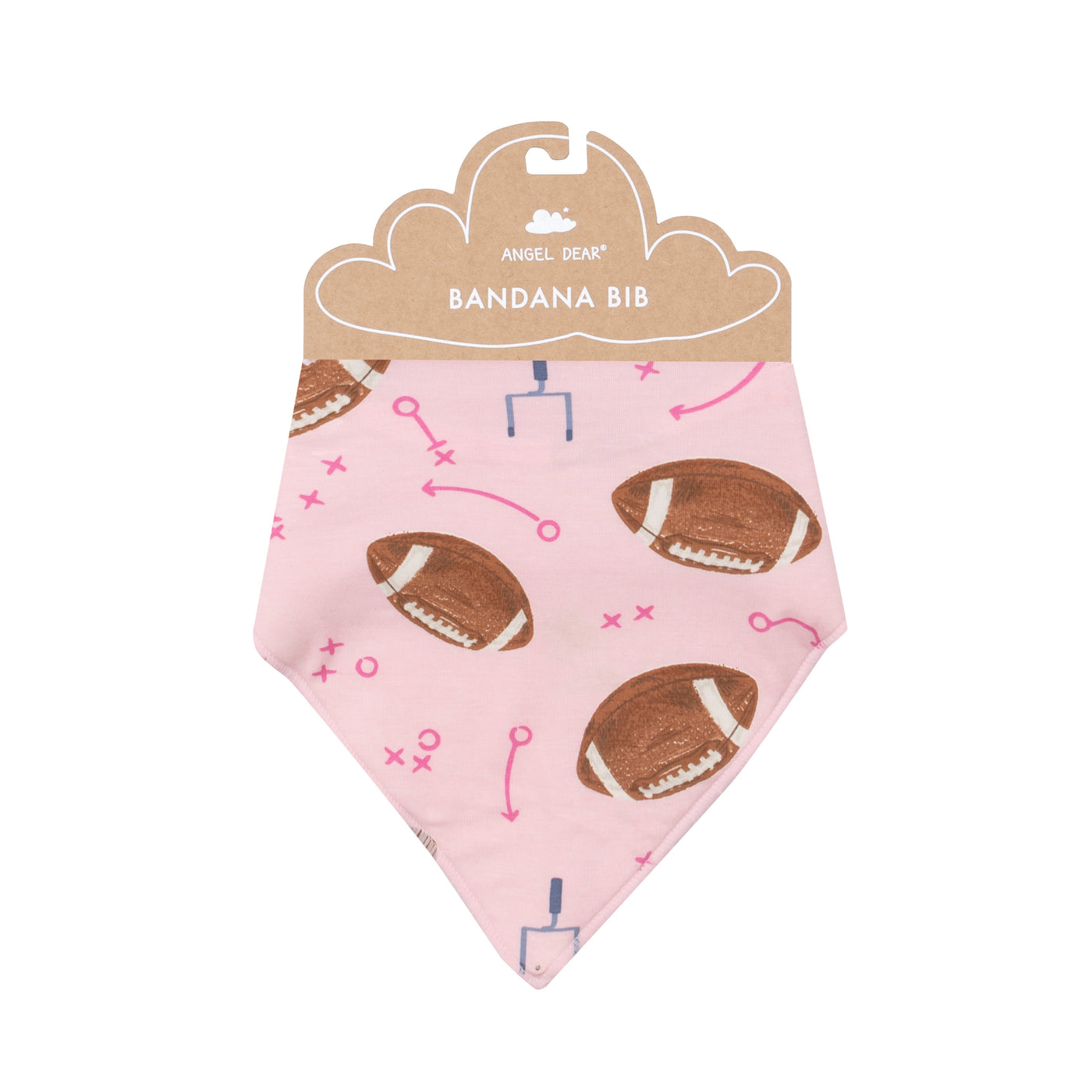 Bandana Bib - Footballs Pink by Angel Dear