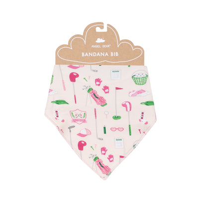 Bandana Bib - Golf Club Pink by Angel Dear