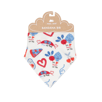 Bandana Bib - Love You Foodie Much Blue-Angel Dear