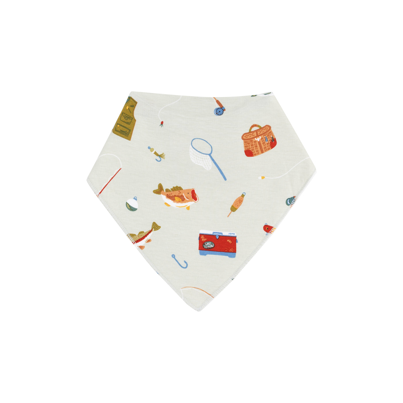 Bandana Bib - Fishing Things Green