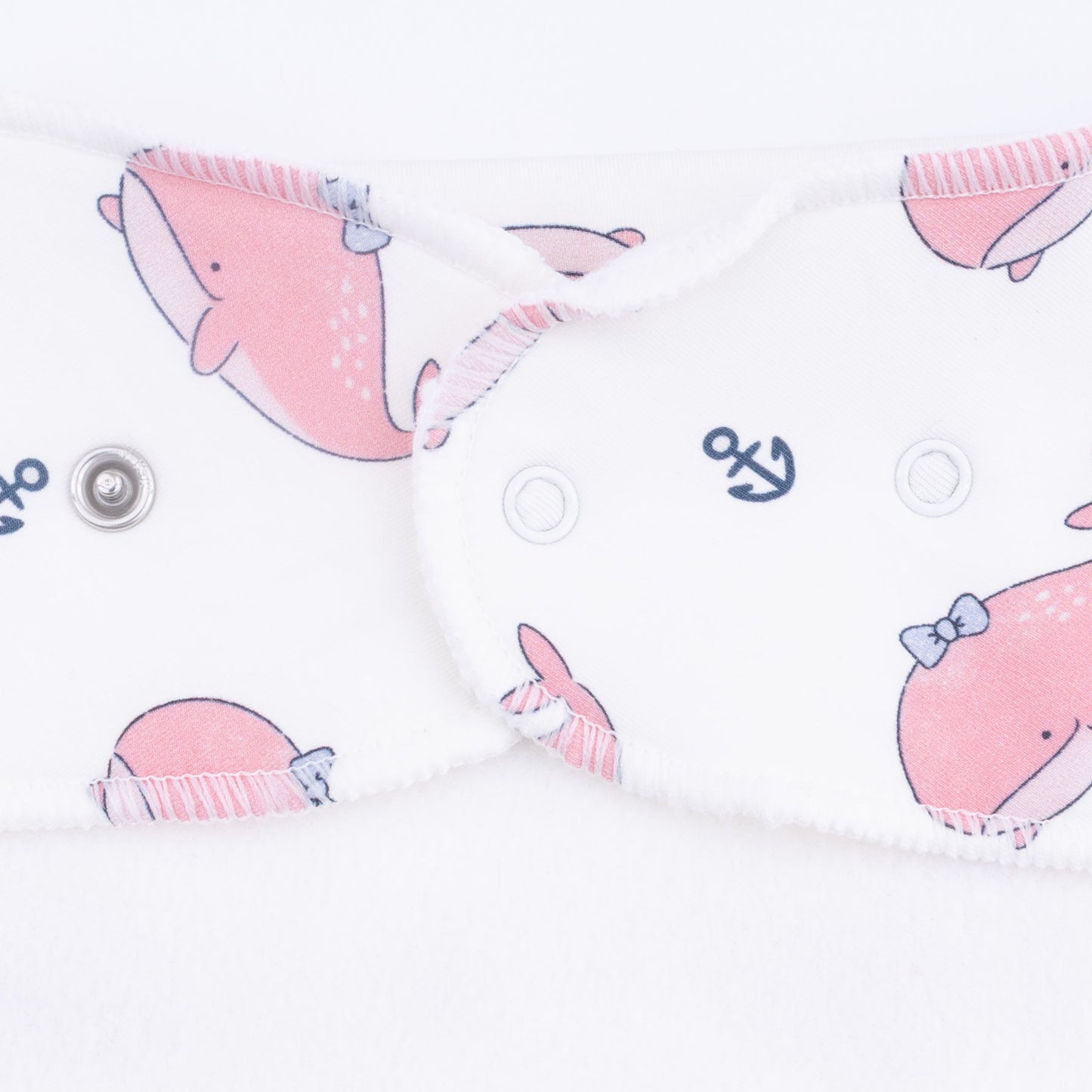 Bubbly Whale with Bow  Pink - Bandana Bib-Angel Dear
