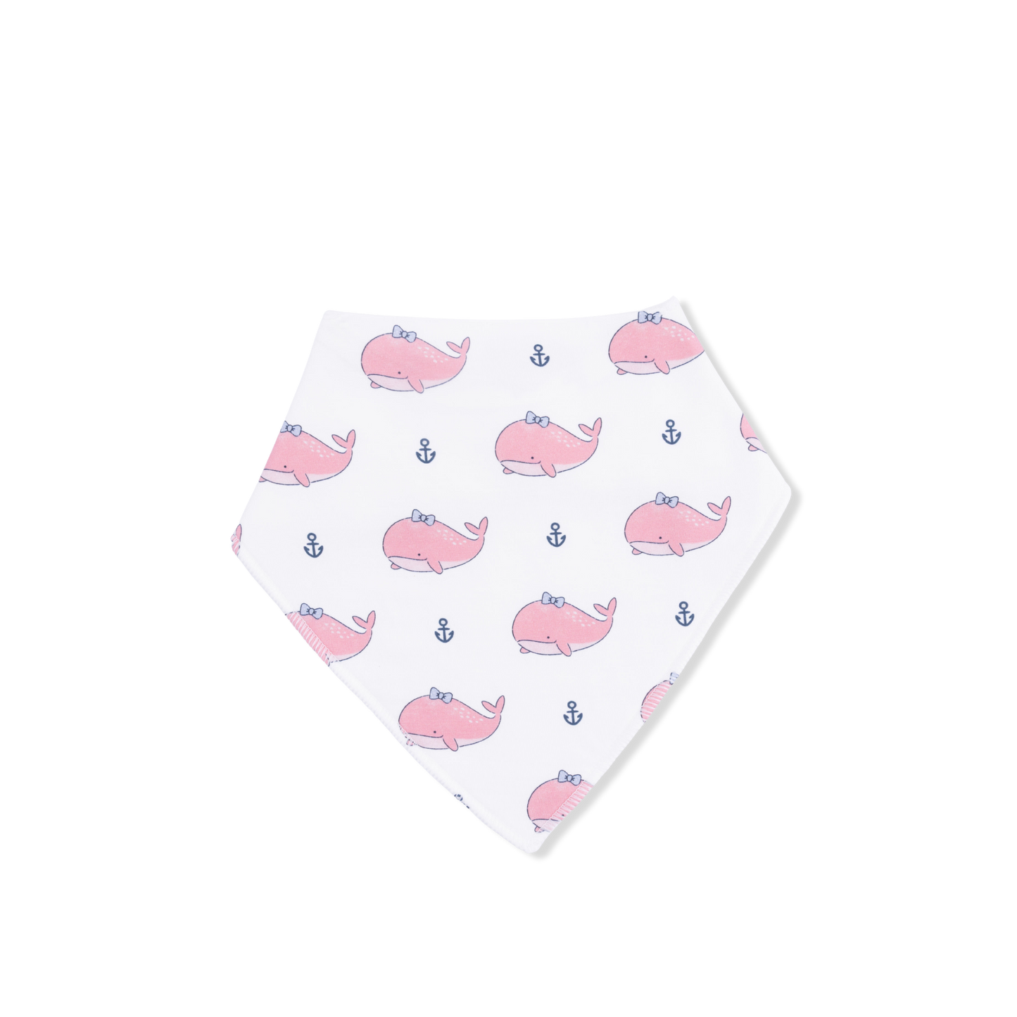 Bubbly Whale with Bow  Pink - Bandana Bib-Angel Dear