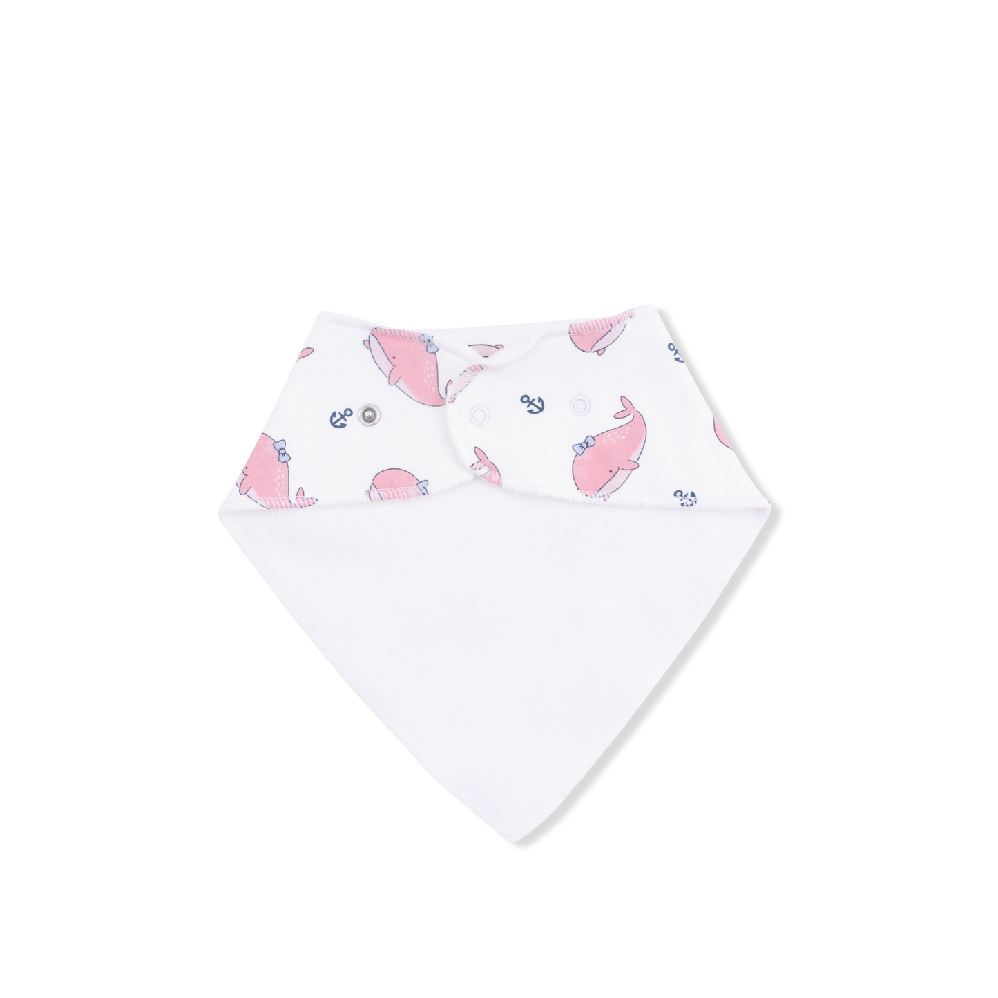 Bubbly Whale with Bow  Pink - Bandana Bib-Angel Dear