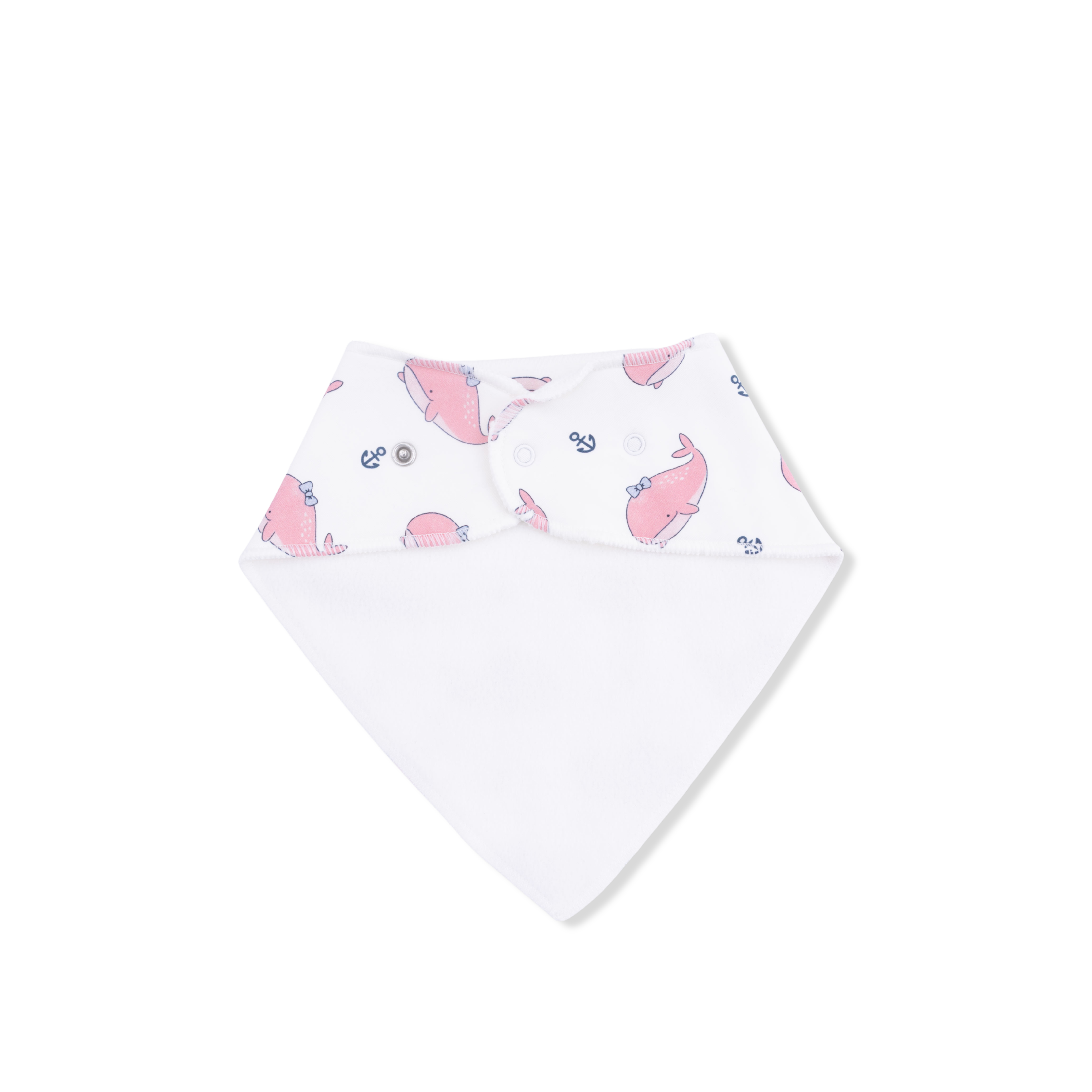 Bubbly Whale with Bow  Pink - Bandana Bib-Angel Dear