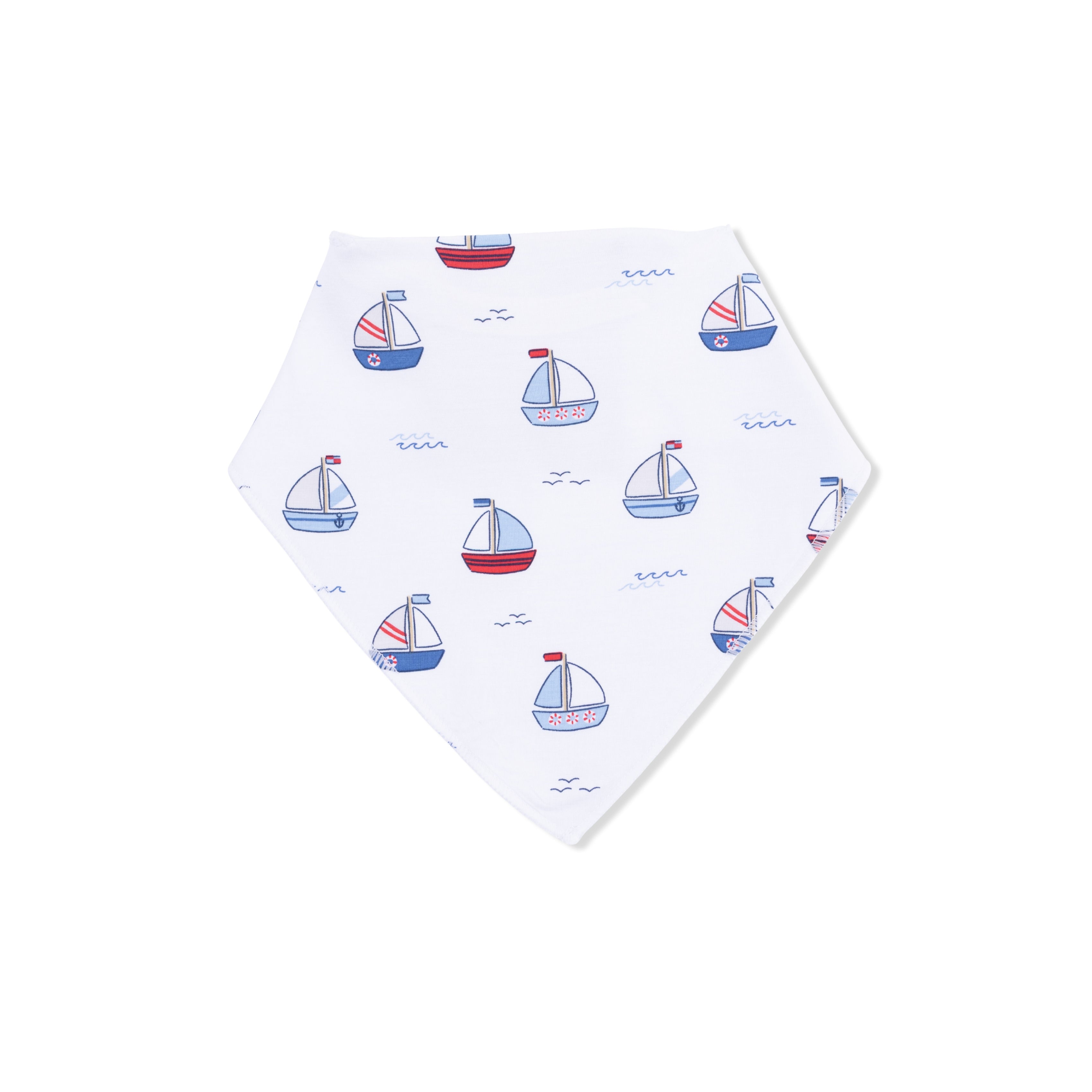 Bubbly Sailboats Blue - Bandana Bib-Angel Dear