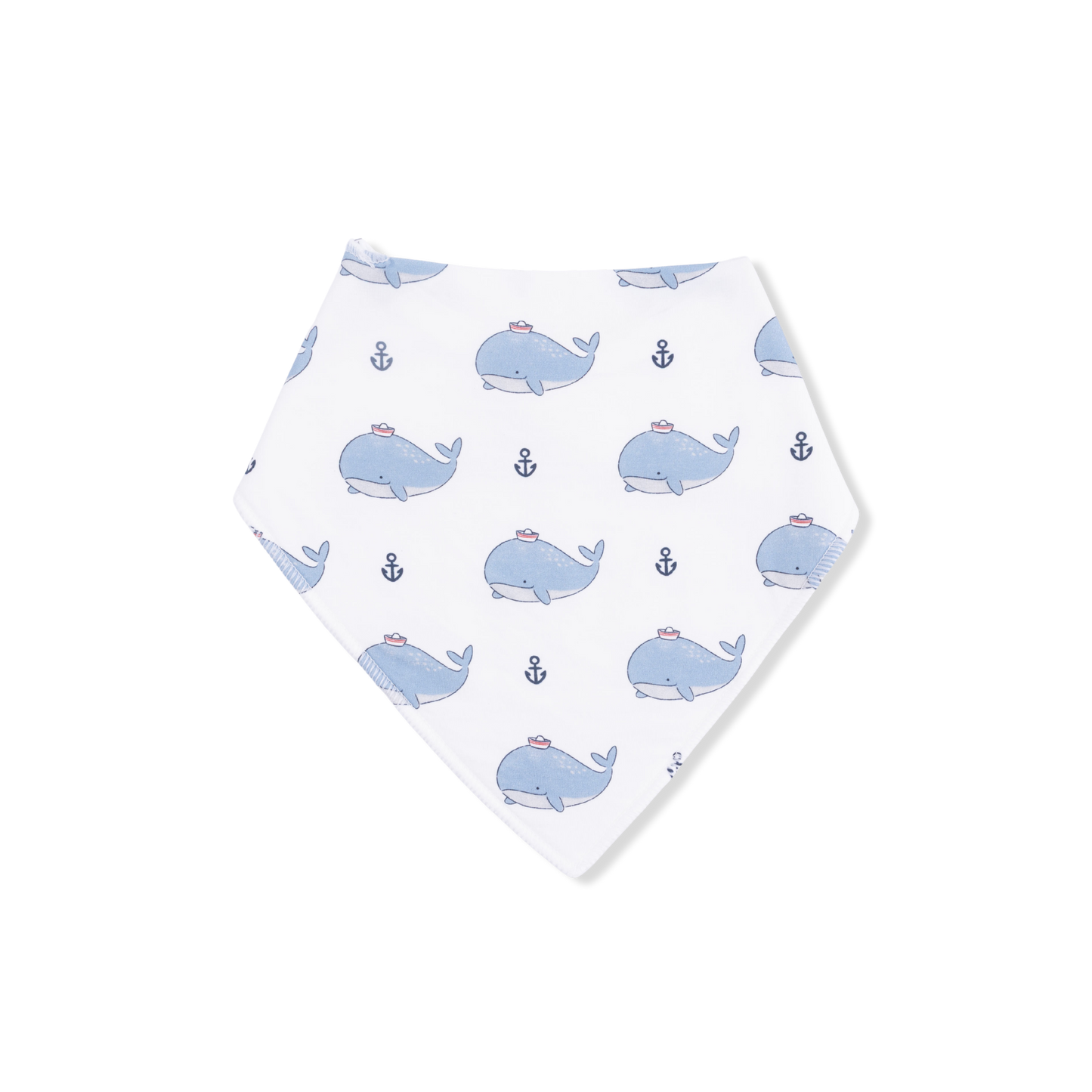 Bubbly Sailor Whales Blue - Bandana Bib-Angel Dear