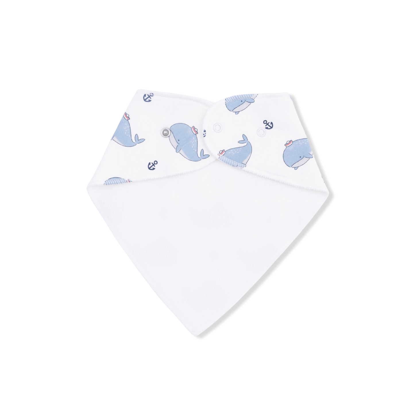 Bubbly Sailor Whales Blue - Bandana Bib-Angel Dear