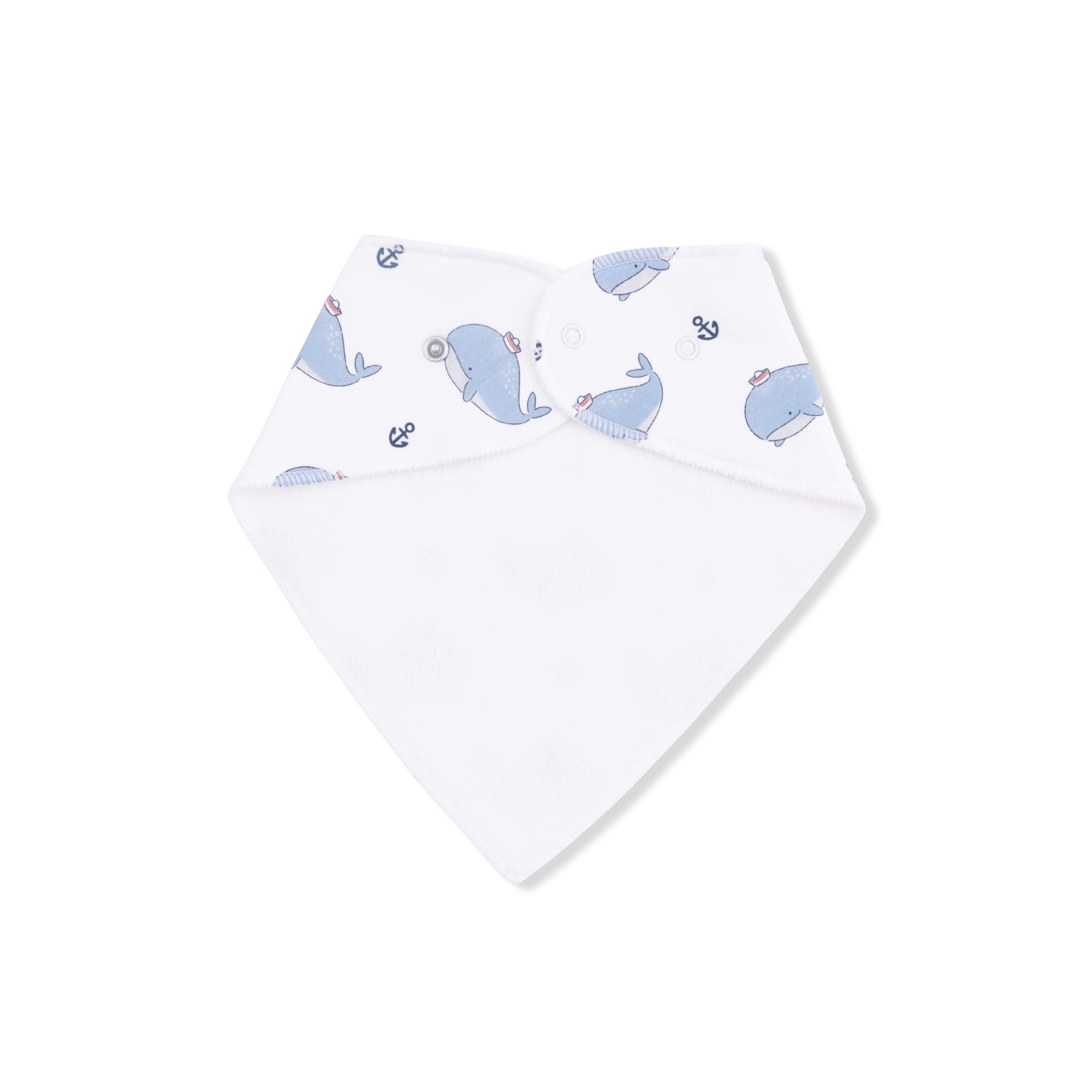 Bubbly Sailor Whales Blue - Bandana Bib-Angel Dear
