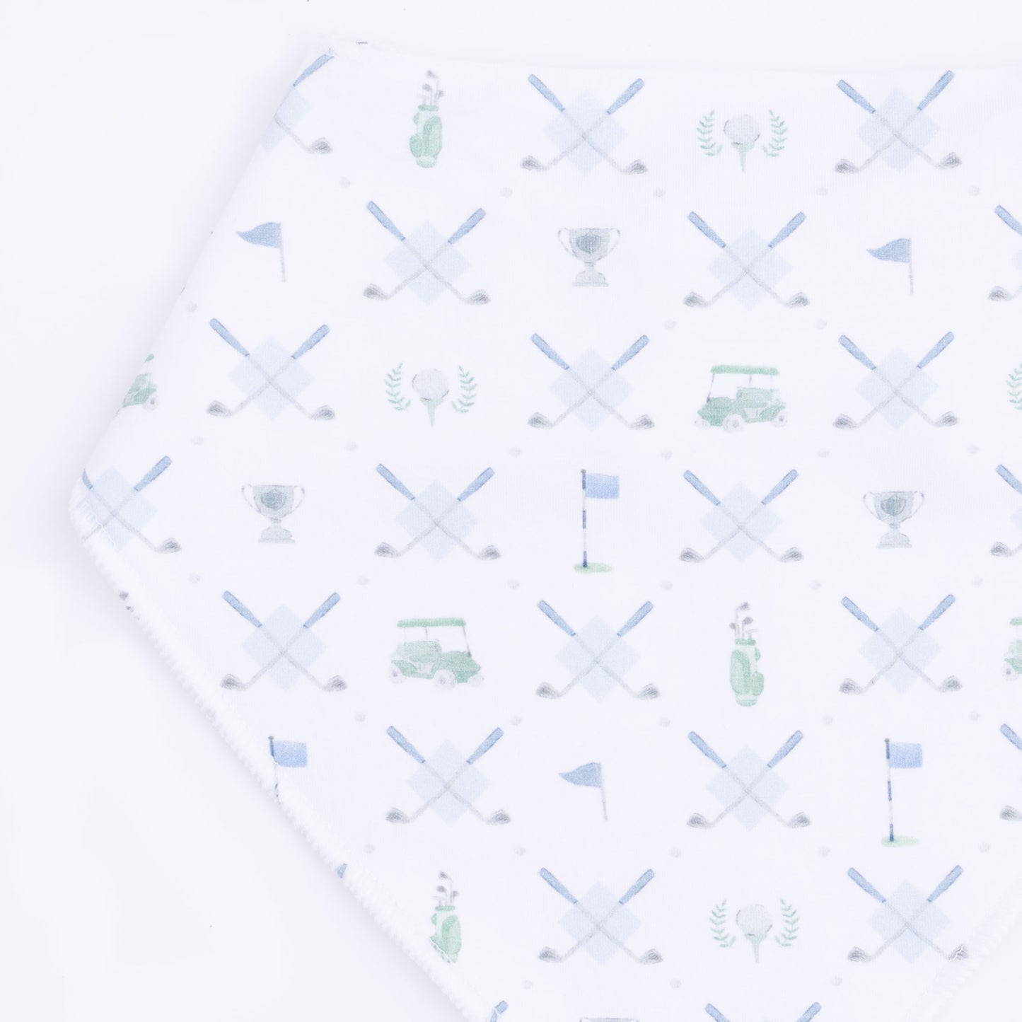 Golf Trellis Blue - Bandana Bib-Angel Dear