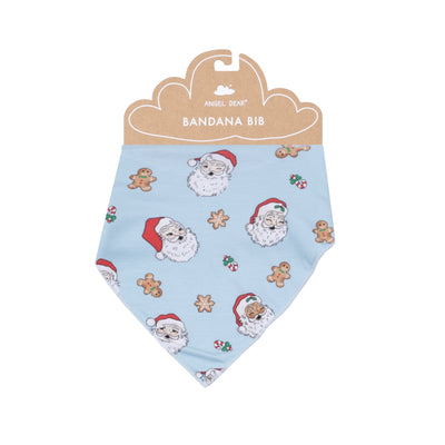 Bandana Bib - Vintage Santas Blue-Angel Dear