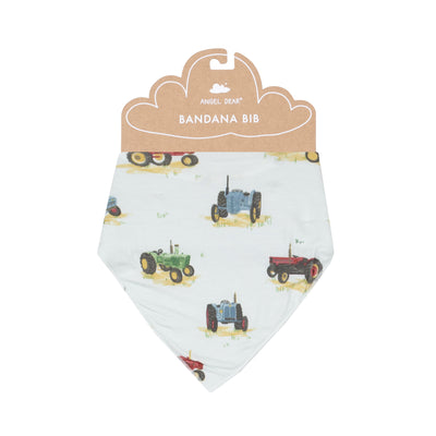 Bandana Bib - Vintage Tractors-Angel Dear