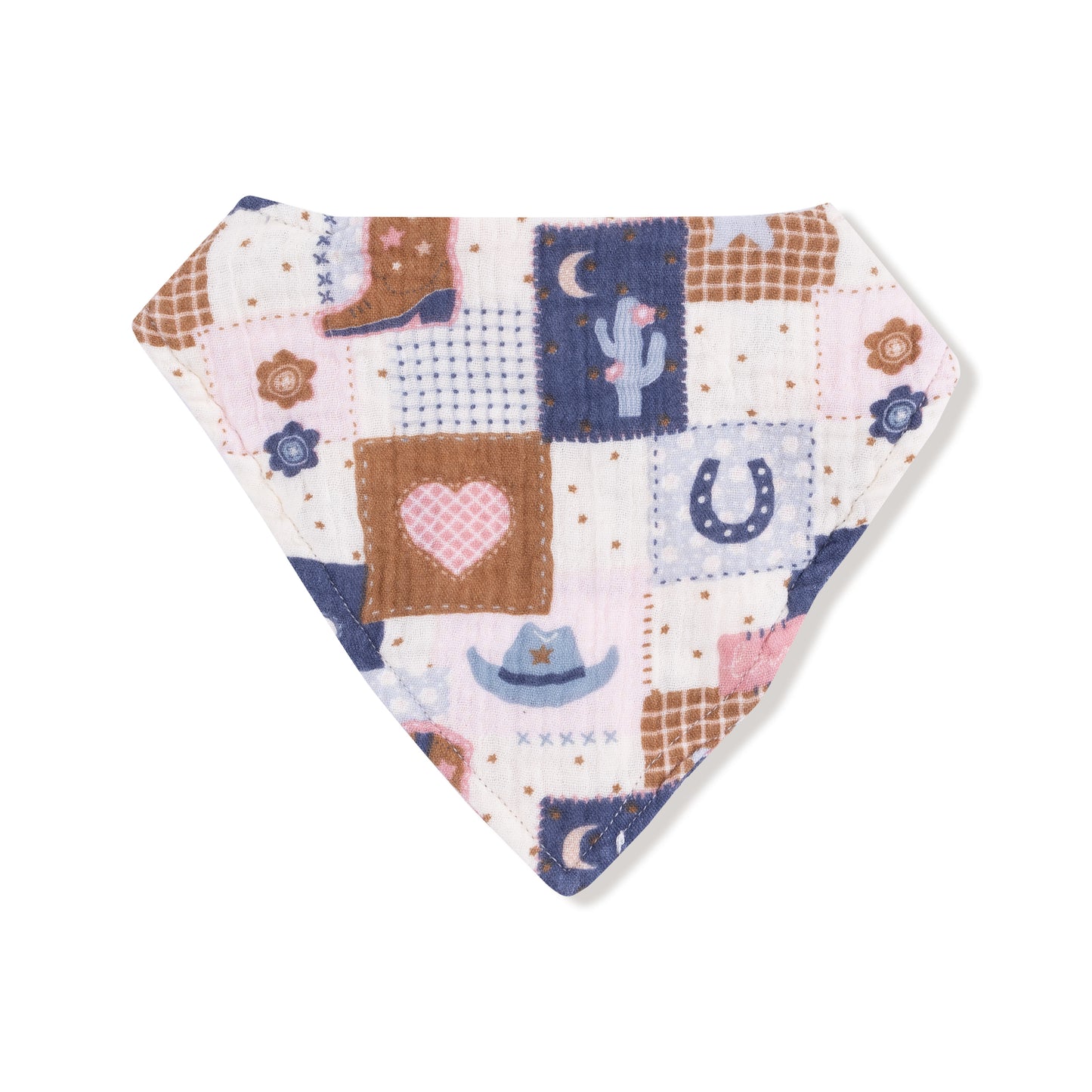 Bandana Bib in our  Patchwork Cowgirl print from Angel Dear