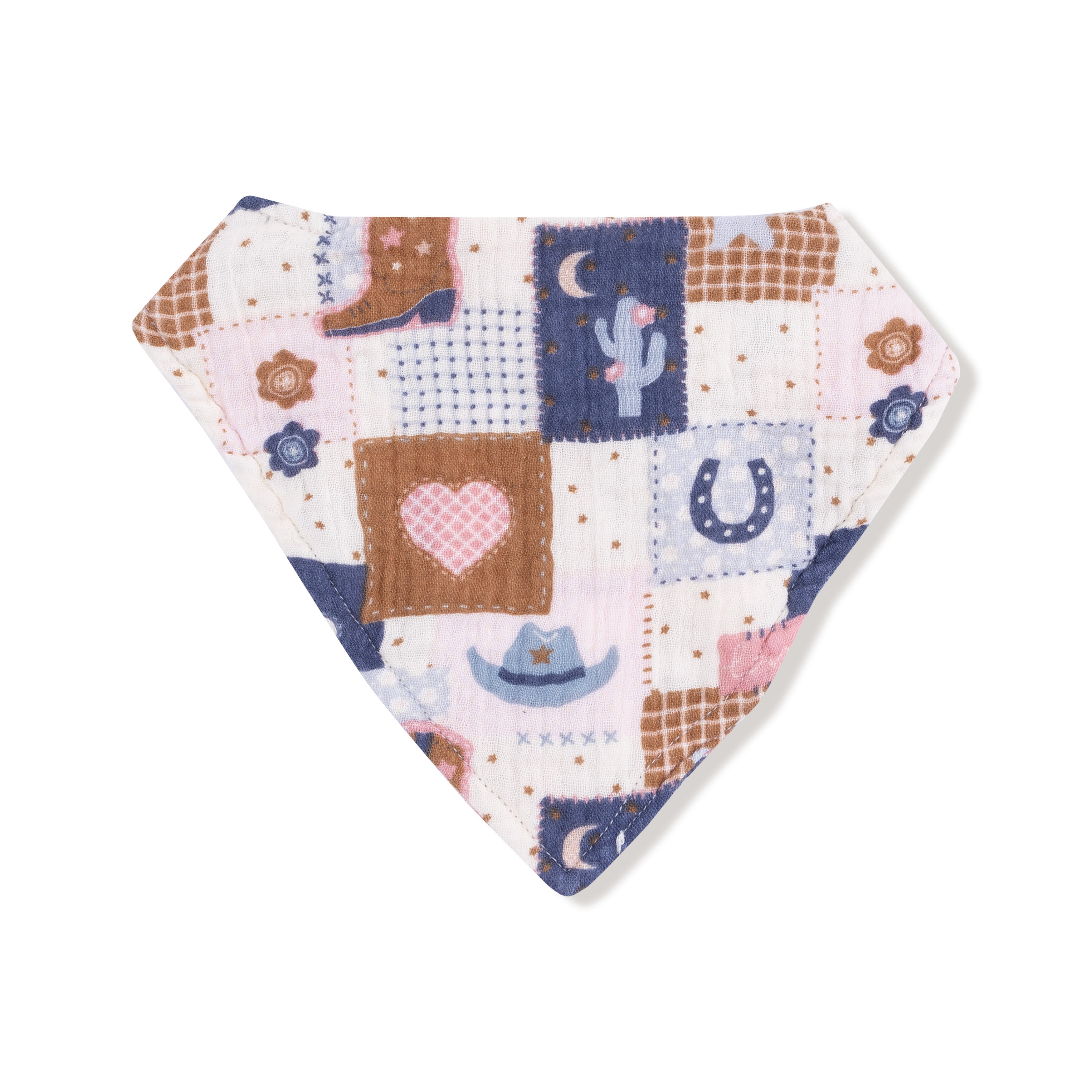 Bandana Bib in our  Patchwork Cowgirl print from Angel Dear