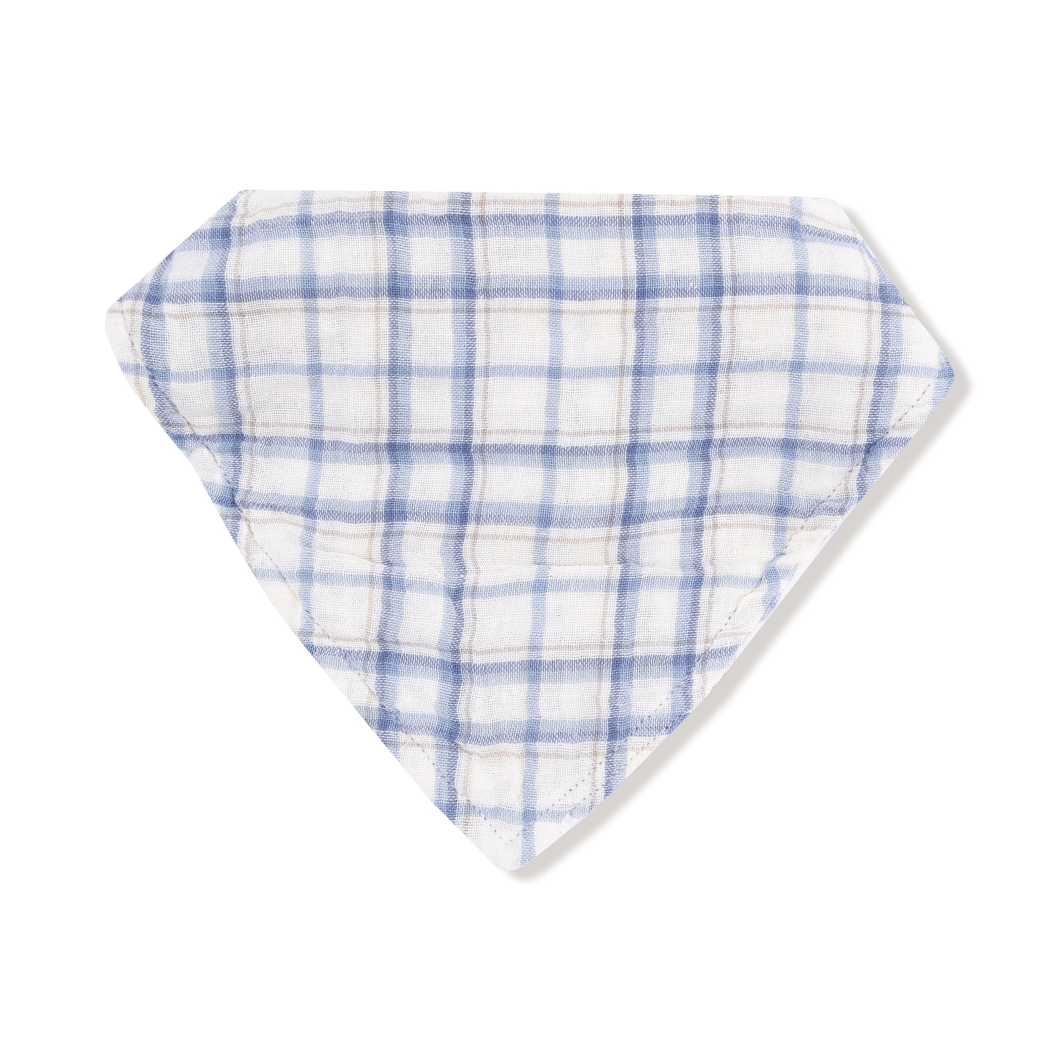 Bandana Bib in our  Blue Plaid print from Angel Dear