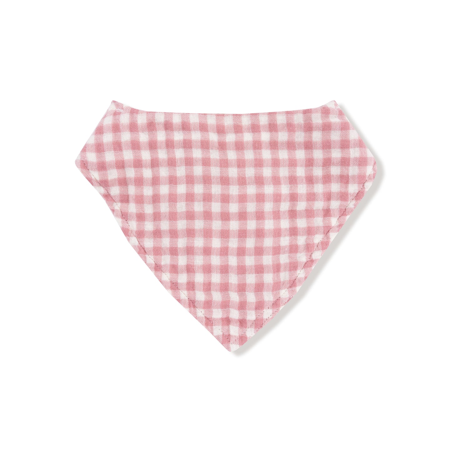 Bandana Bib in our  Rose Pink Plaid print from Angel Dear