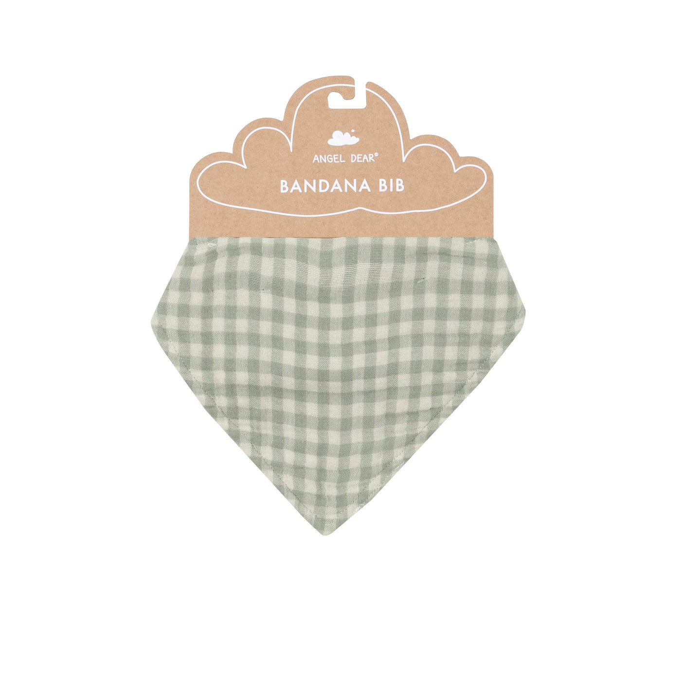 Bandana Bib - Mini Green Gingham-Angel Dear