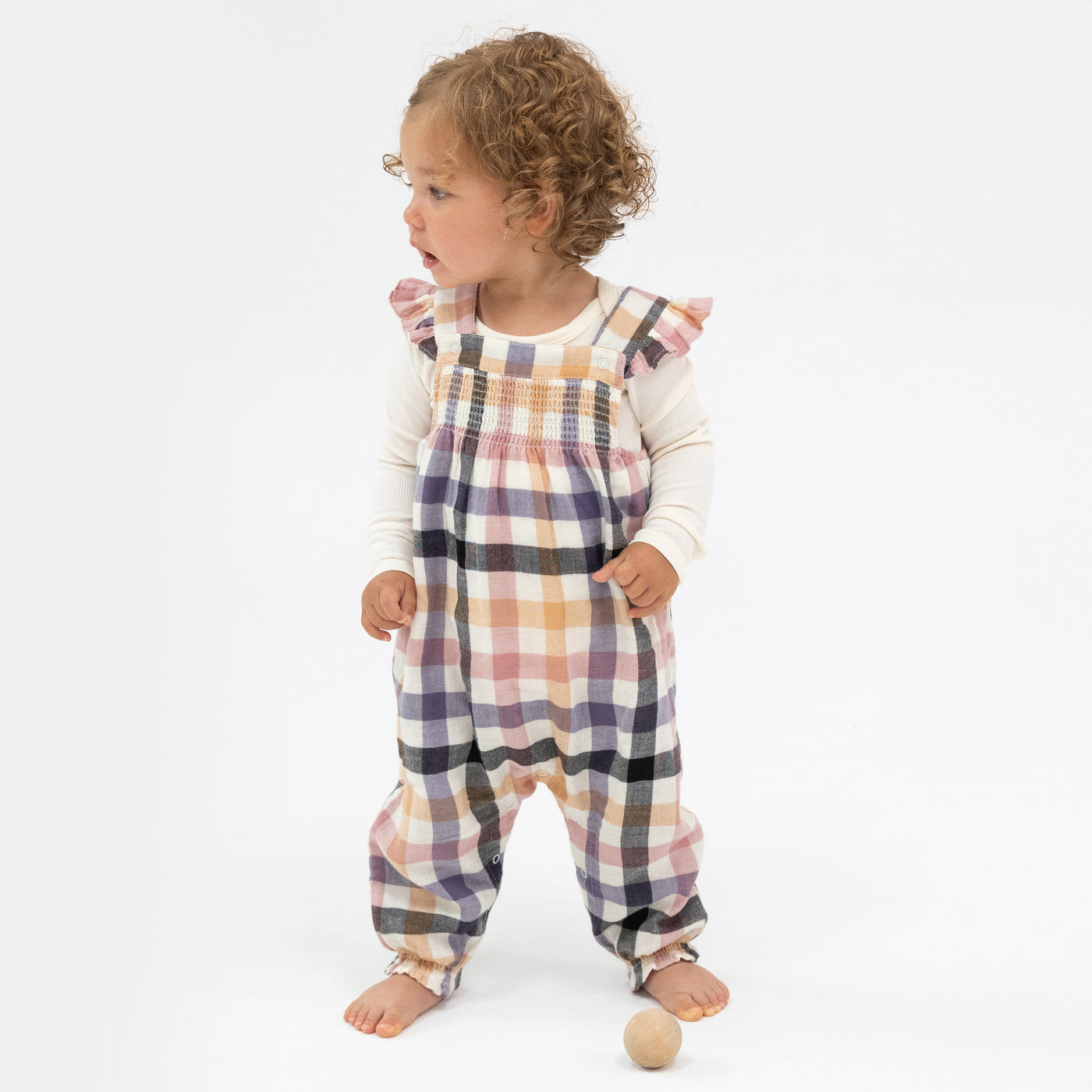 Smocked Overall - Harvest Plaid-Angel Dear