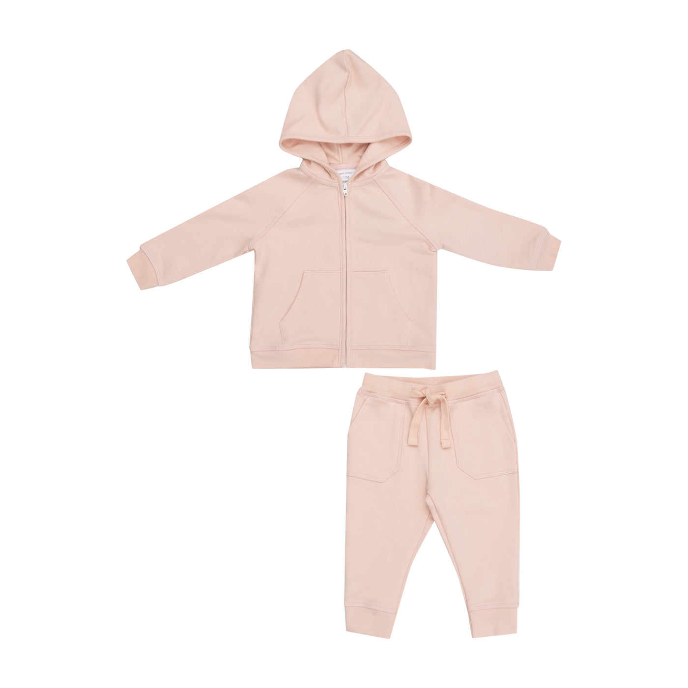 Hoodie And Jogger - French Terry Solid Pink-Angel Dear