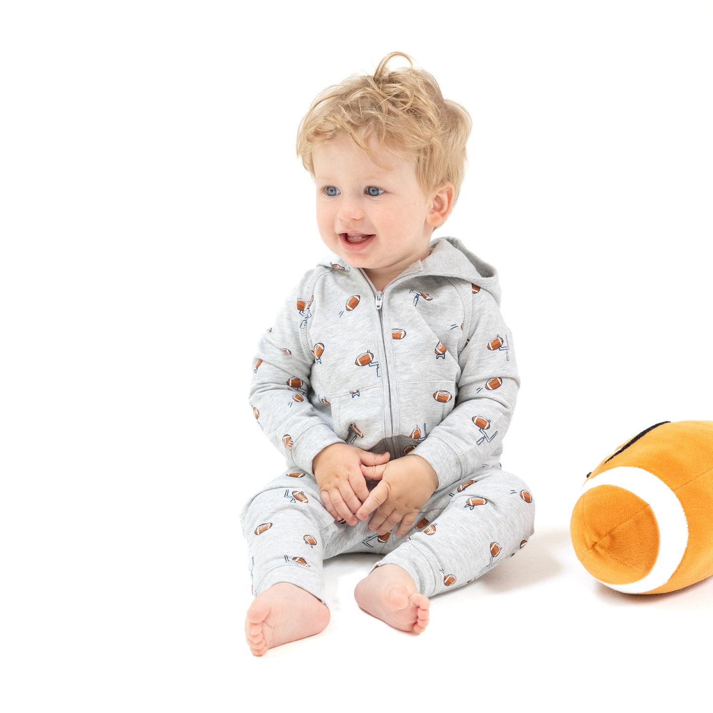 Zip Hoodie and Jogger Set in our  Football Field Goal print from Angel Dear