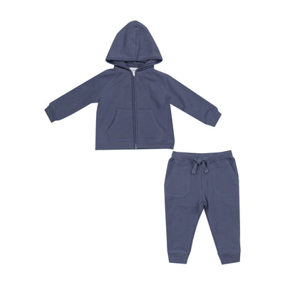 Hoodie & Jogger - Footballs Inky Blue French Terry by Angel Dear