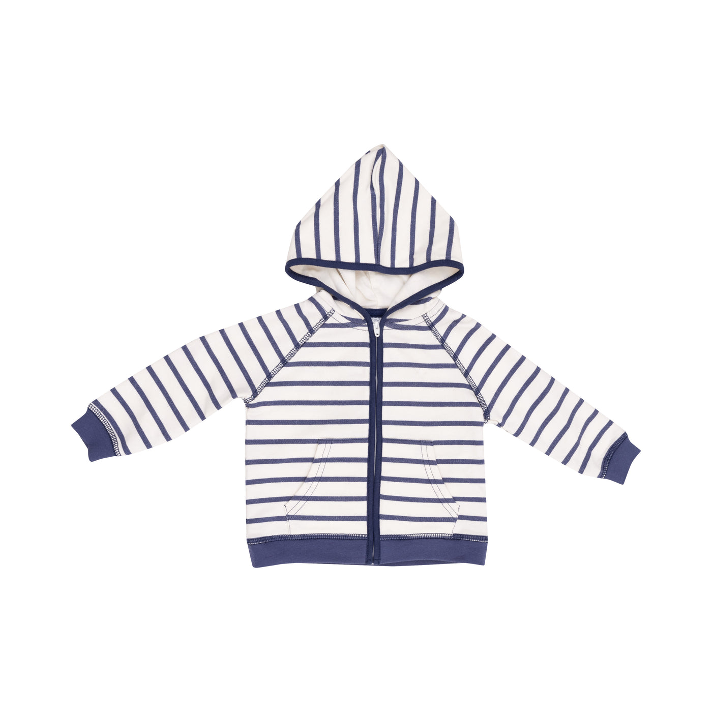 French Terry Hoodie and Jogger - Navy Stripe