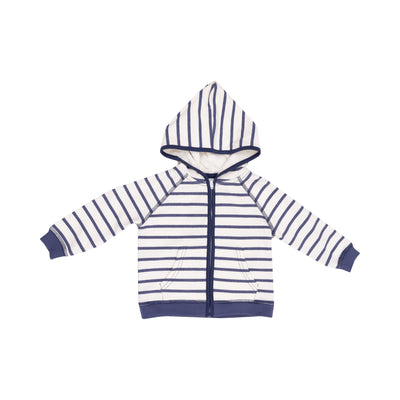 French Terry Hoodie and Jogger - Navy Stripe