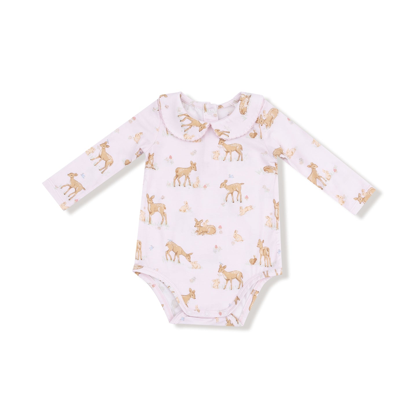 Peter Pan Collar Bodysuit in our  Little Fawn print from Angel Dear