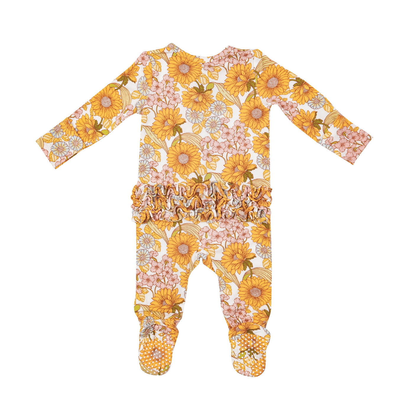 2 Way Ruffle Zipper Footie - Sunflower Child - Angel Dear