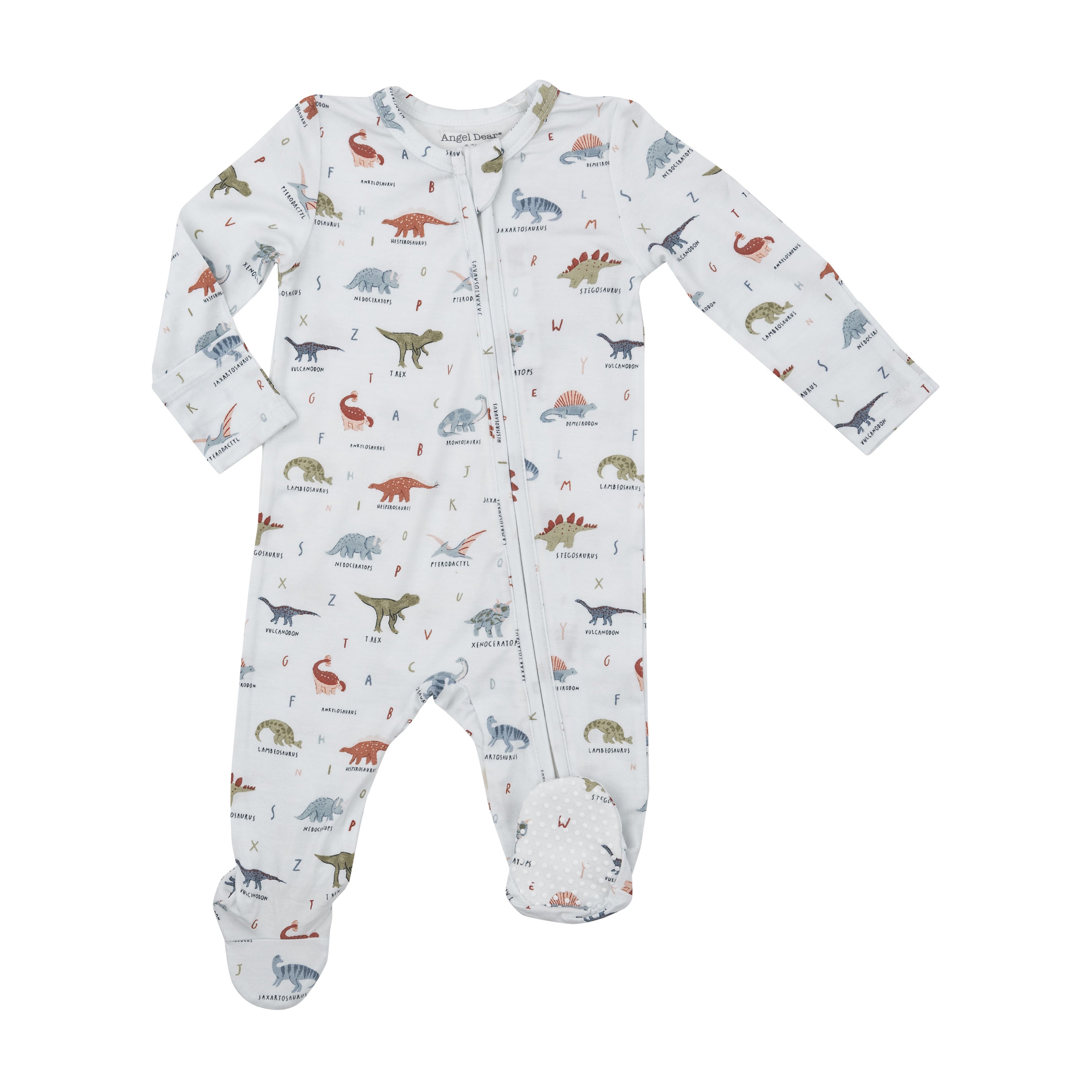 2 Way Zipper Footie Dinosaur Abc Angel Dear